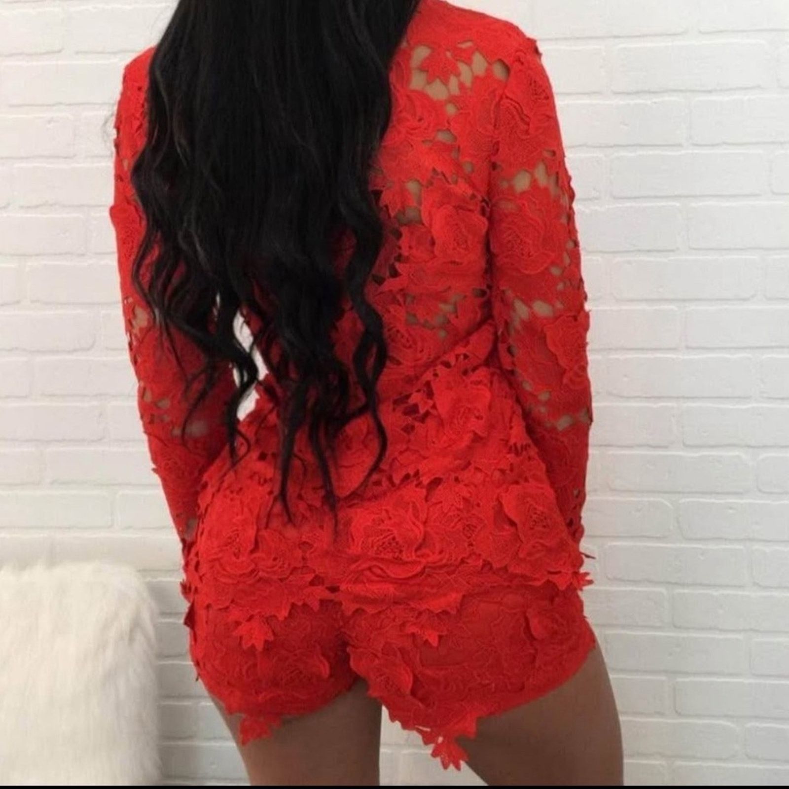 Other Vibrant Red Lace 2 piece Set size XS Size XS / US 0-2 / IT 36-38 - 5 Thumbnail