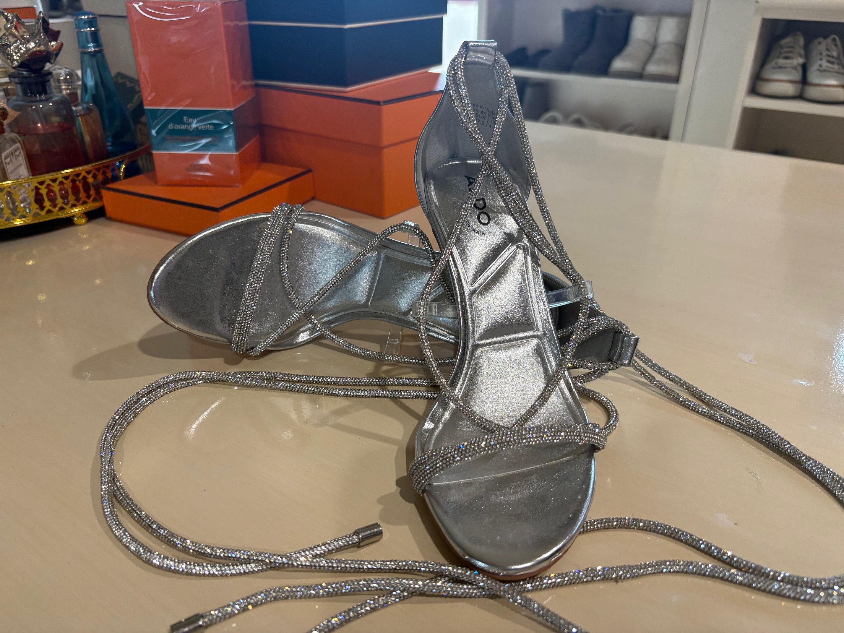 Aldo Aldo SIlver Bling Heels Size US 7 / IT 37 - 3 Thumbnail