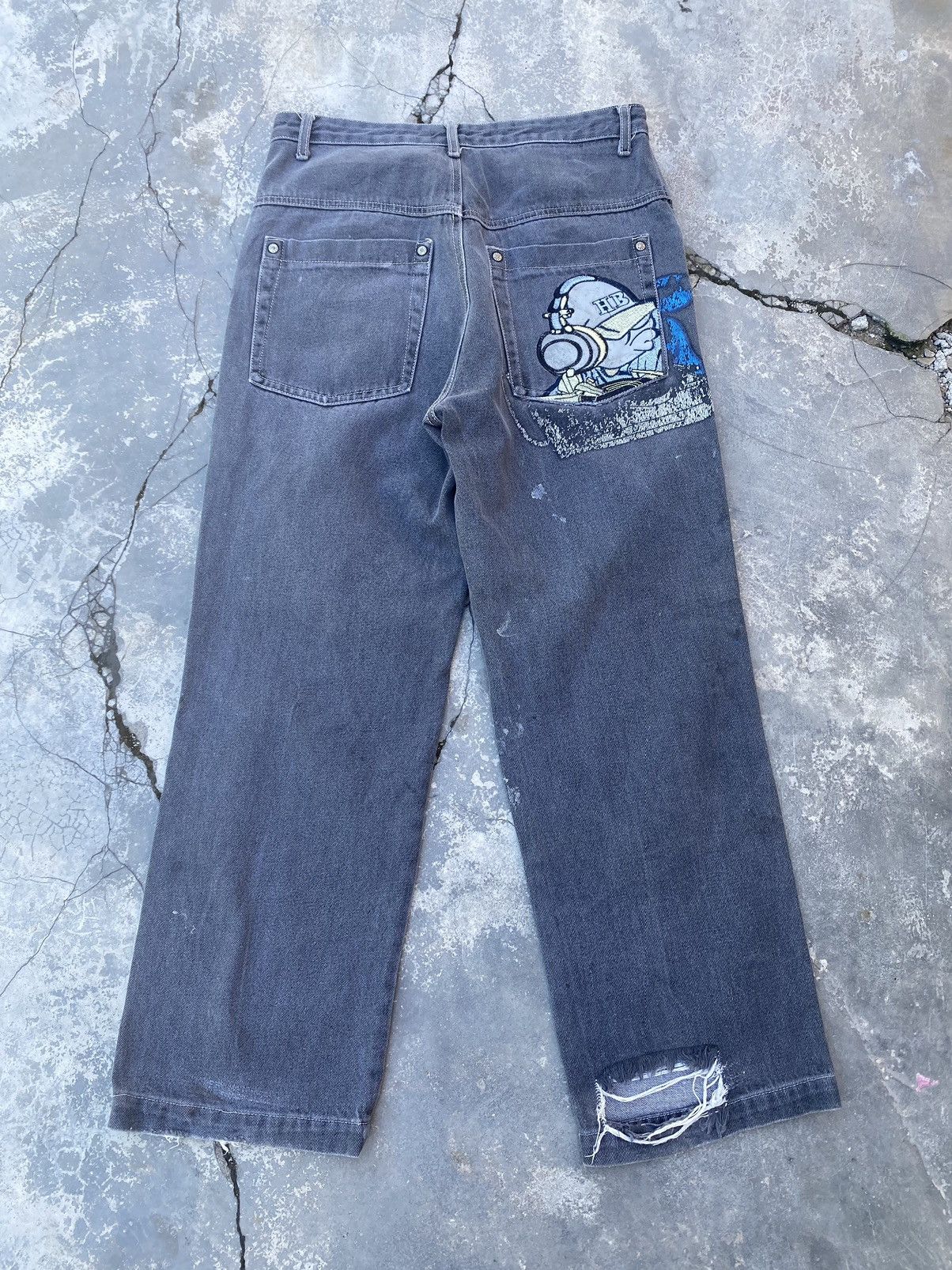 JNCO DISTRESSED PAINT SPLATTER JEANS Size US 30 / EU 46 - 1 Thumbnail