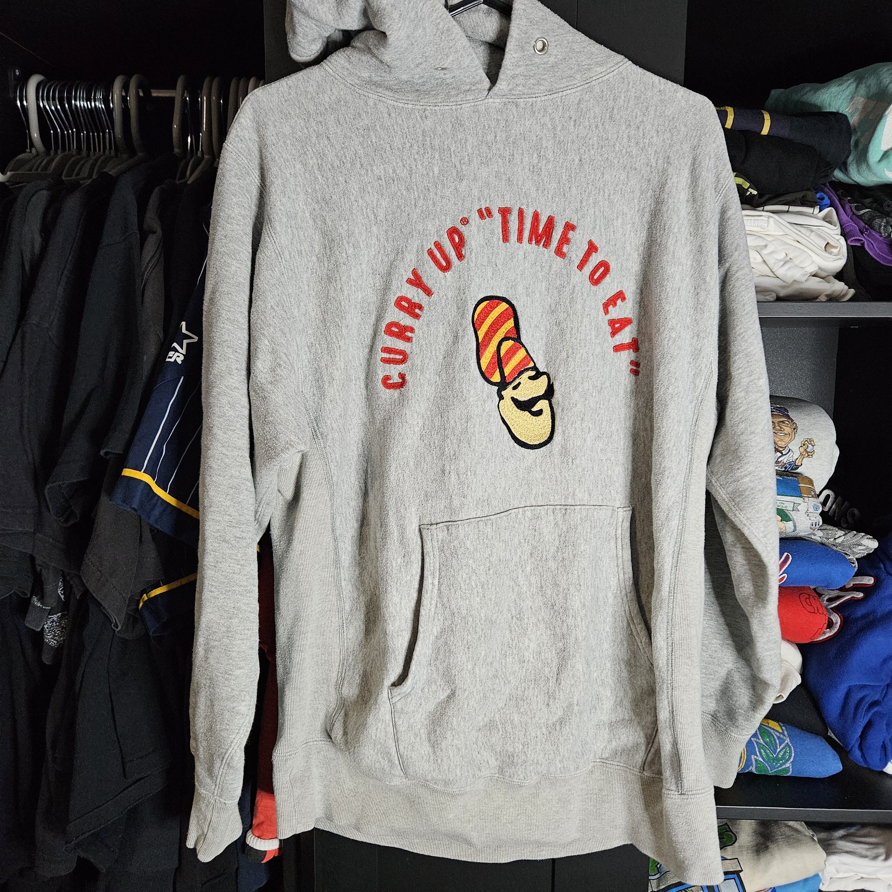 image of Human Made Curry Up Hoodie in Grey, Men's (Size XL)