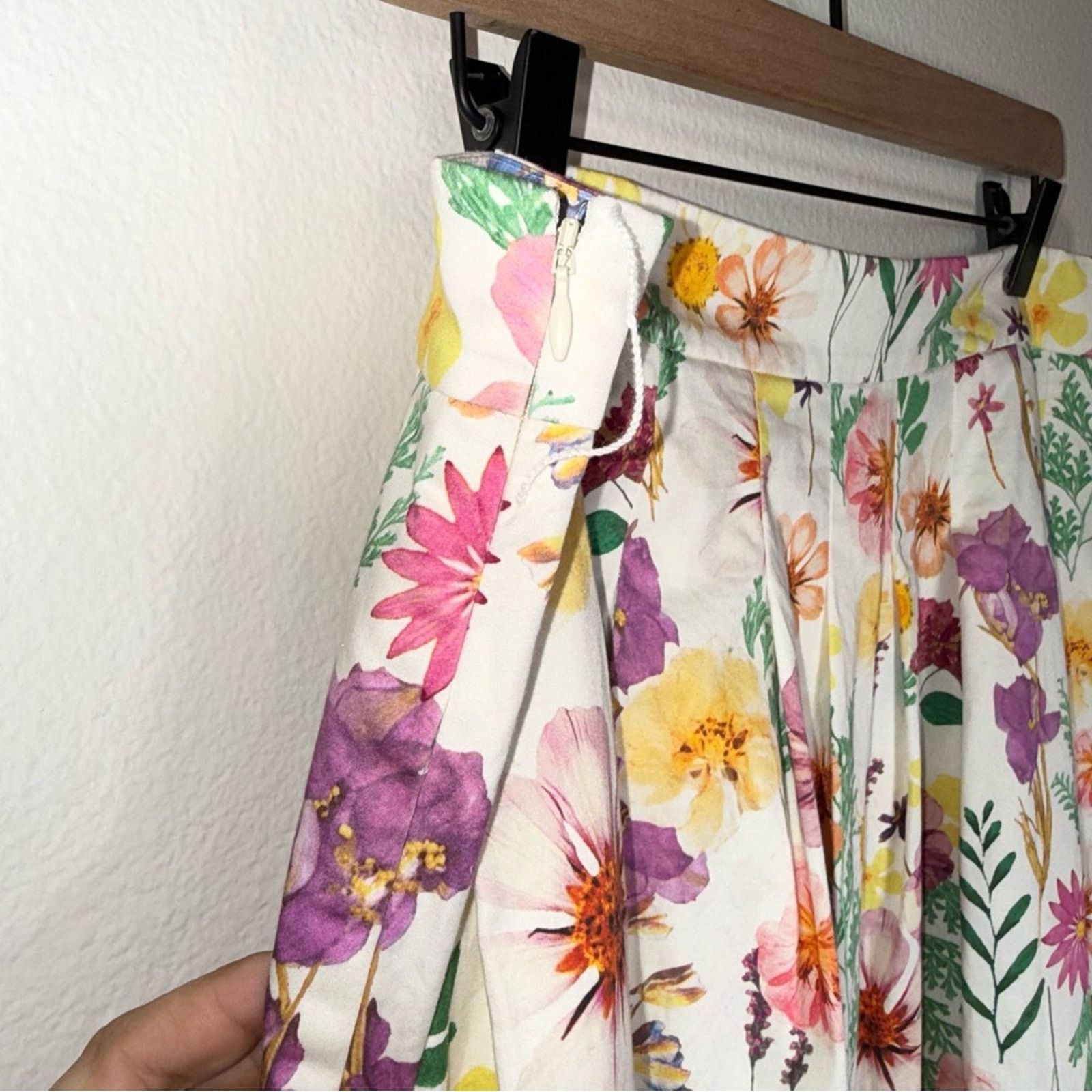 Talbots TALBOT spring Easter floral cotton full length maxi skirt 14 Size 36" / US 14 / IT 50 - 5 Thumbnail