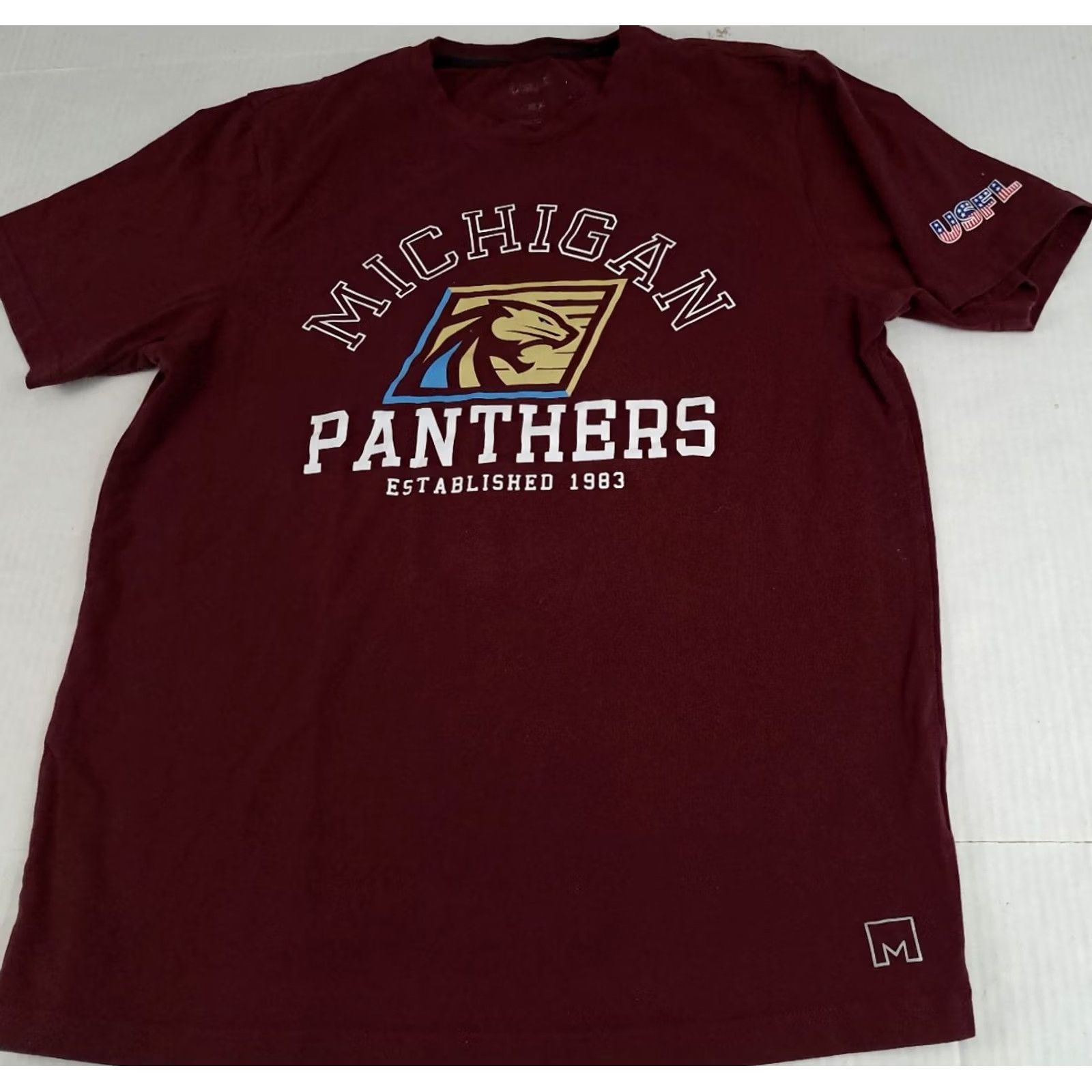 Vintage VINTAGE USFL Michigan Panthers T-Shirt Medium 80s Football Printed Size US M / EU 48-50 / 2 - 2 Thumbnail