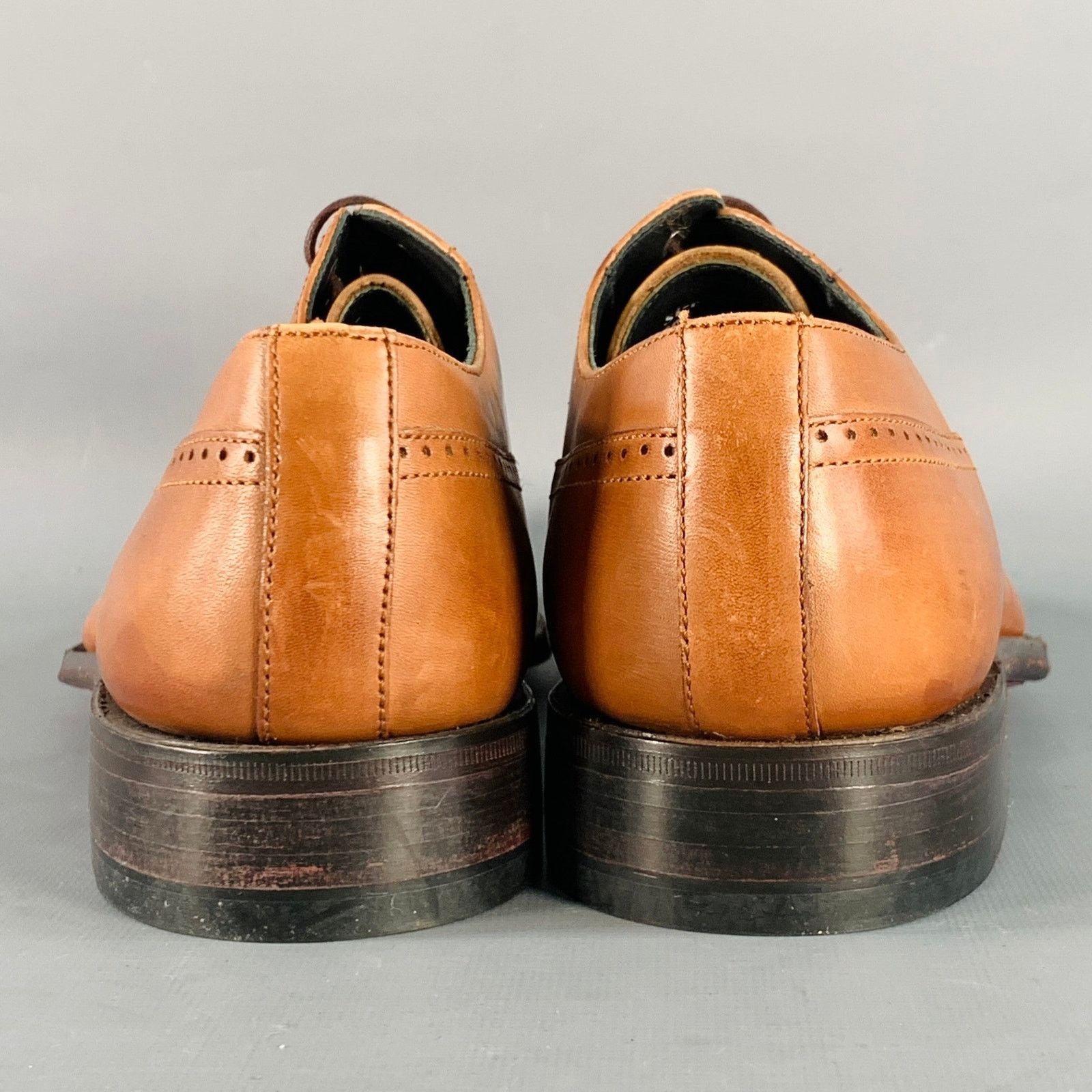 Paul Smith Size 8 Tan Perforated Leather Oxford Cap Toe Lace-Up Shoes Size US 8 / EU 41 - 3 Thumbnail