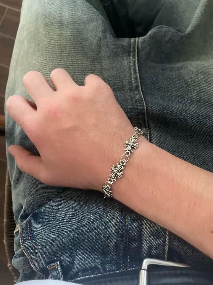 Jewelry Silver Cross Hip Hop Punk Bracelet Size ONE SIZE - 3 Thumbnail