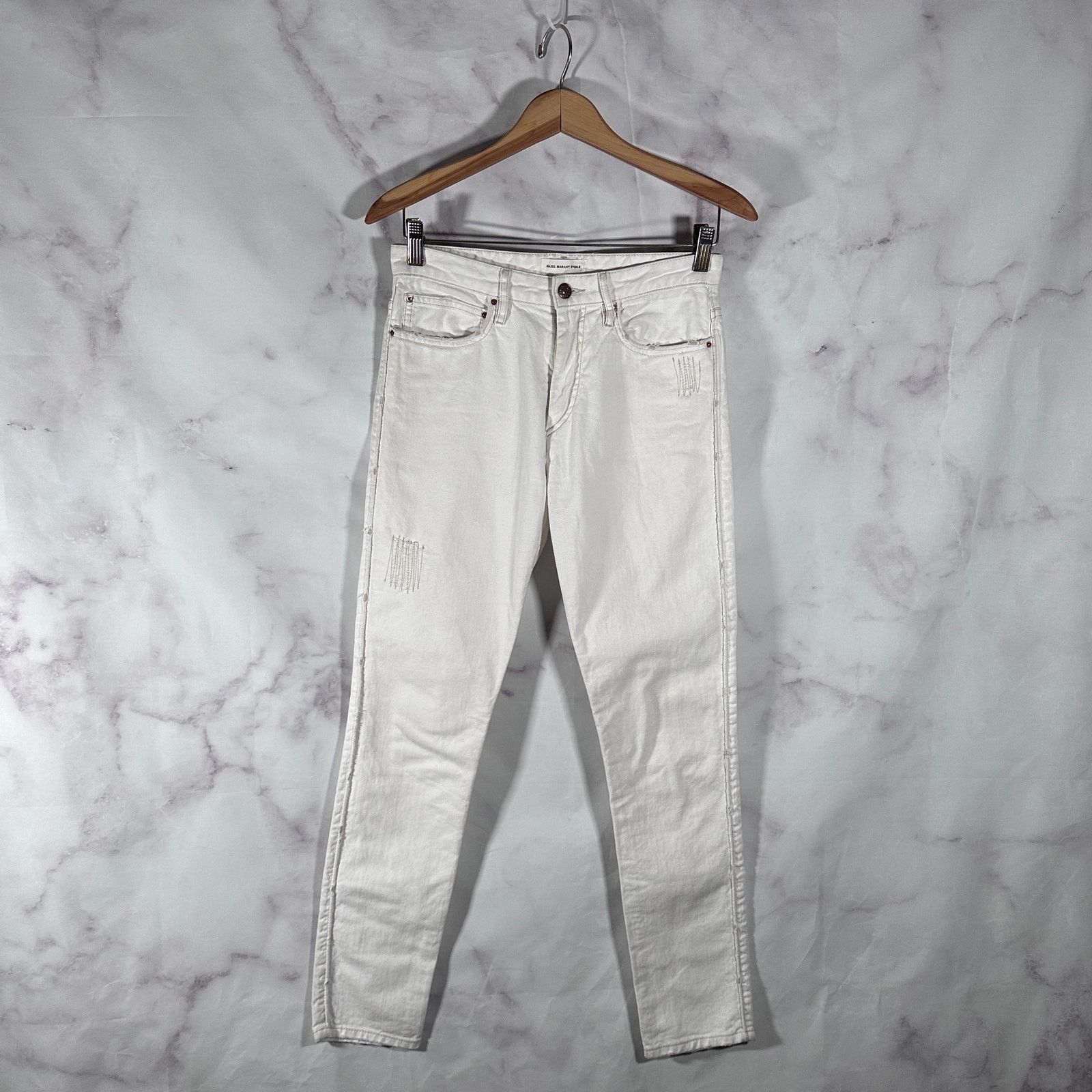 Isabel Marant White Stitch Denim Size US 29 - 1 Thumbnail