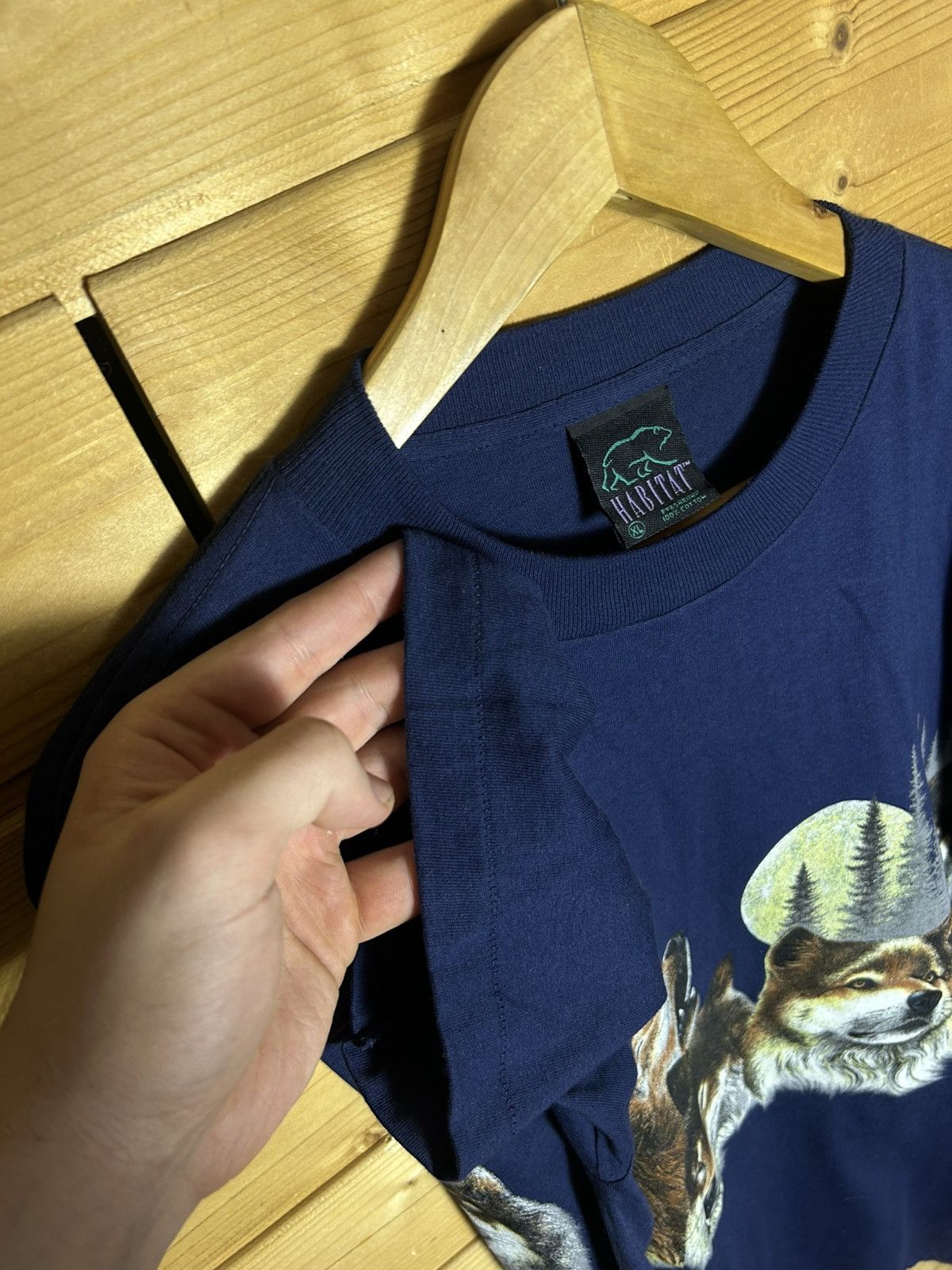 Habitat Vintage 90’s Habitat wolfs single stitch made in USA shirt Size US XL / EU 56 / 4 - 5 Thumbnail