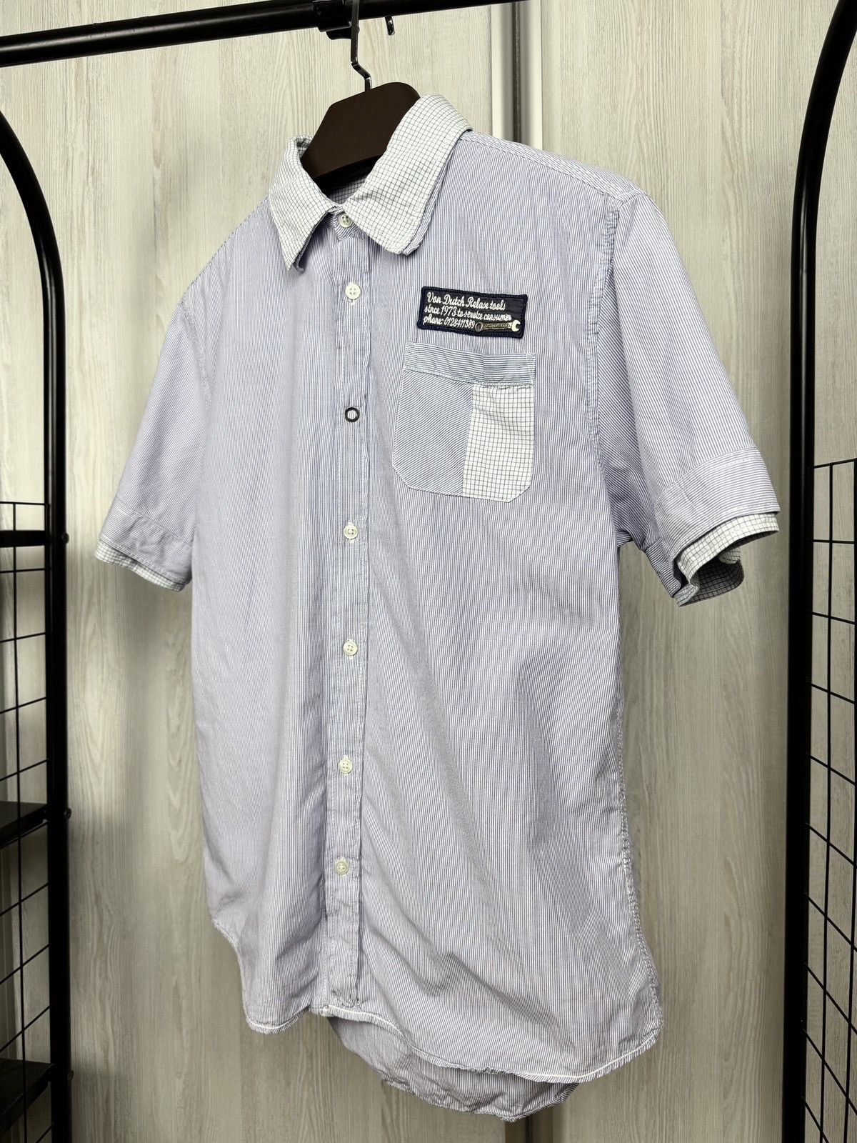 Von Dutch Von Dutch kustommade checkered double collar ss shirt Size US L / EU 52-54 / 3 - 4 Thumbnail