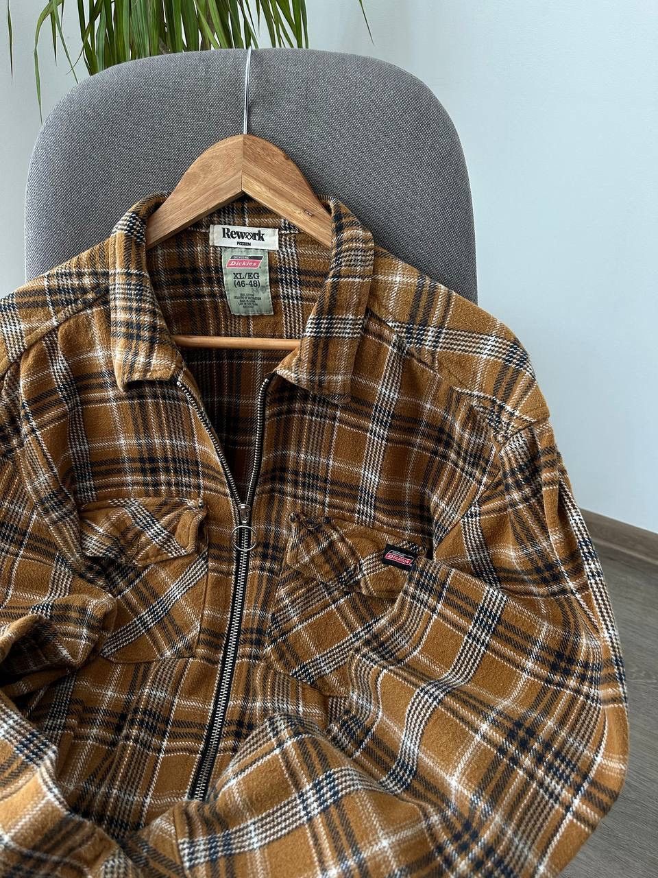 Dickies × Vintage Vintage Dickies Brown Pocket Zip Hoodie Size US L / EU 52-54 / 3 - 11 Thumbnail
