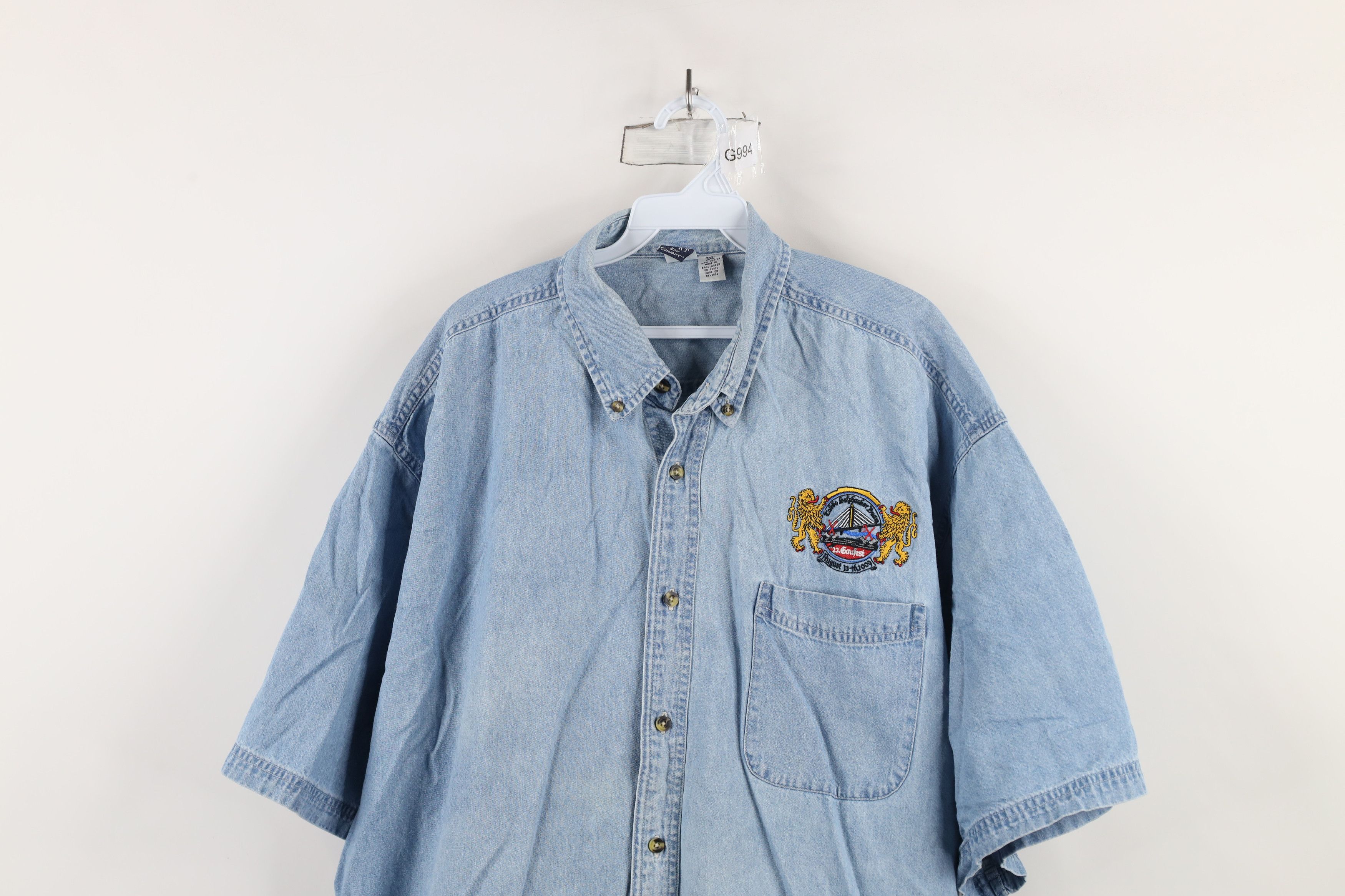 Vintage Vintage Y2K 2009 German American Festival Denim Button Shirt Size US XXL / EU 58 / 5 - 2 Thumbnail