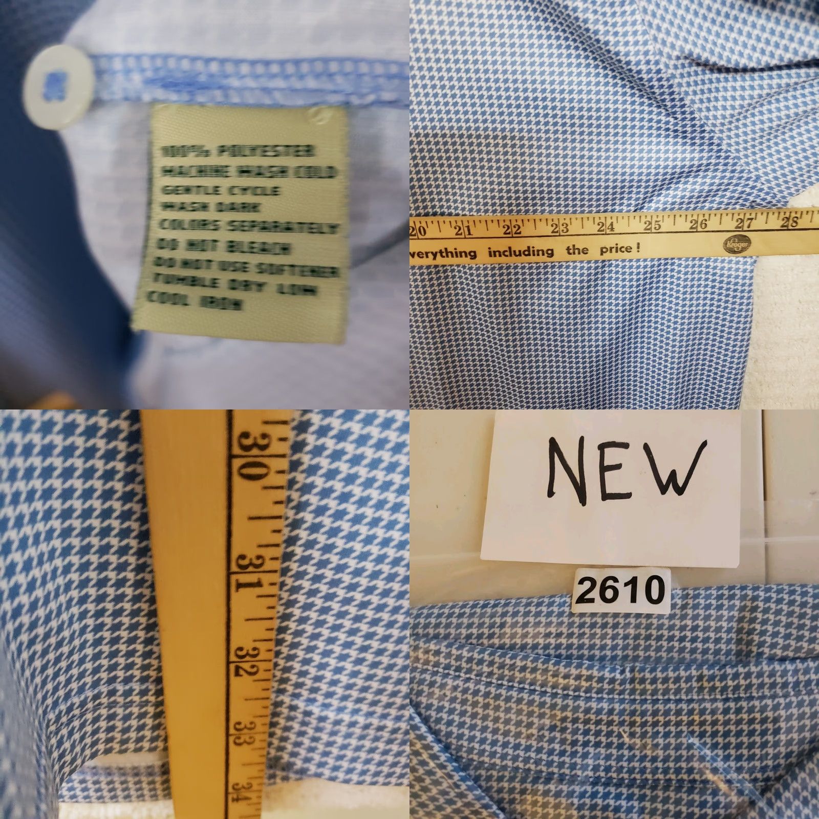 Vintage Donald Ross Polo Shirt Mens 2XL Blue Geometric Print Golf Performance Stretch Size US XXL / EU 58 / 5 - 9 Thumbnail