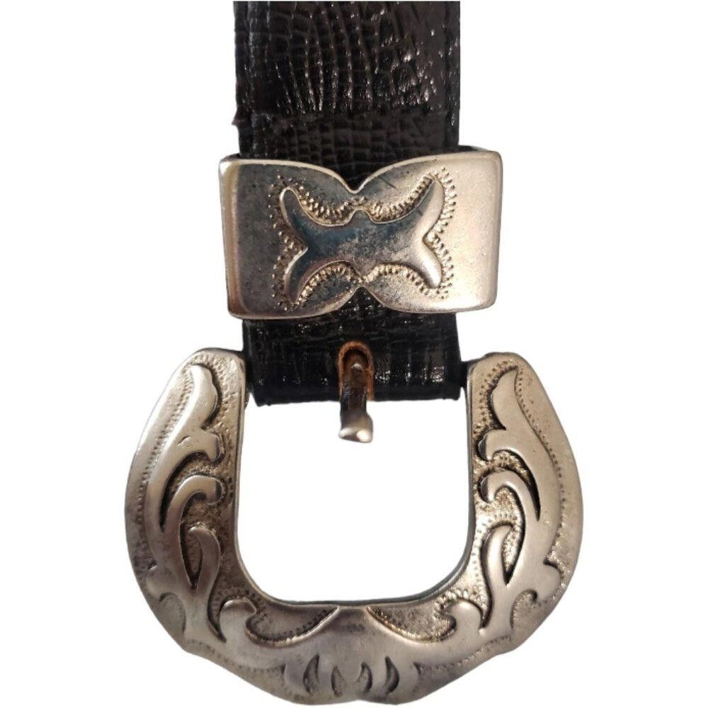 Designer Kenneth Cole Vintage Black & silver Tone Ladies Belt Size ONE SIZE - 1 Thumbnail