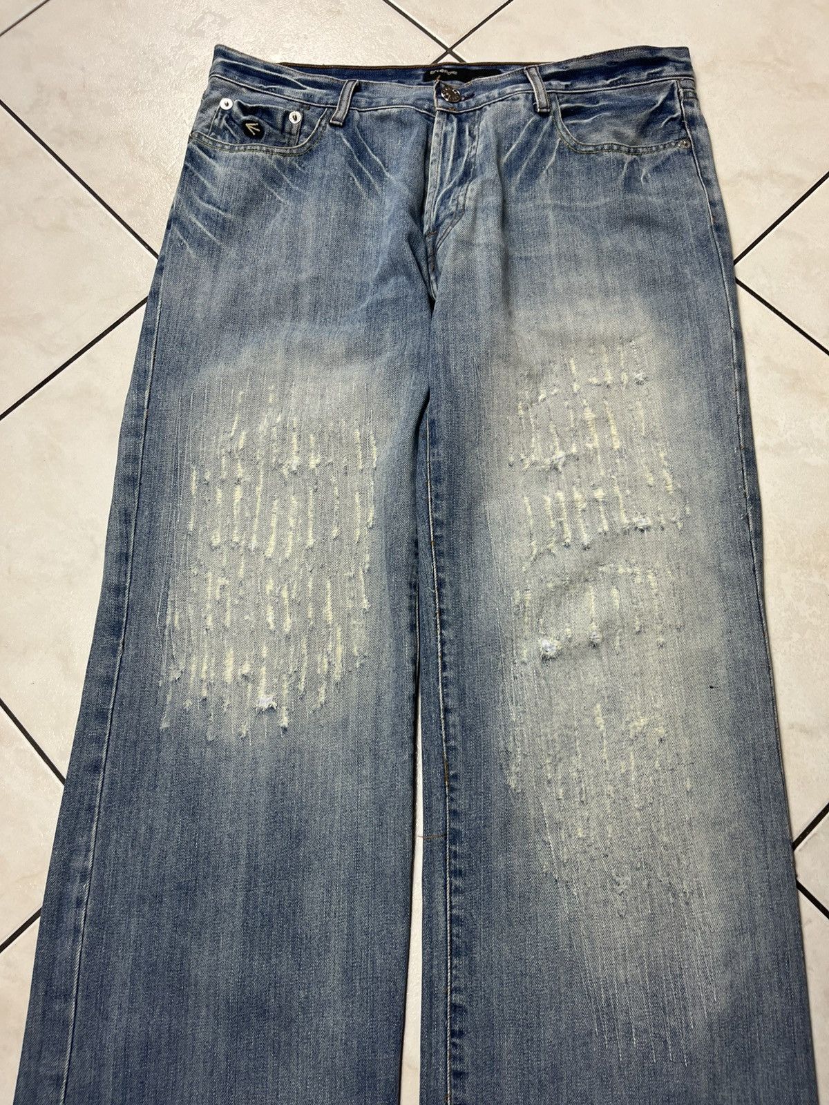 Energie × Vintage Vintage Energie gold baggy washed distressed ripped jeans Size US 36 / EU 52 - 4 Thumbnail