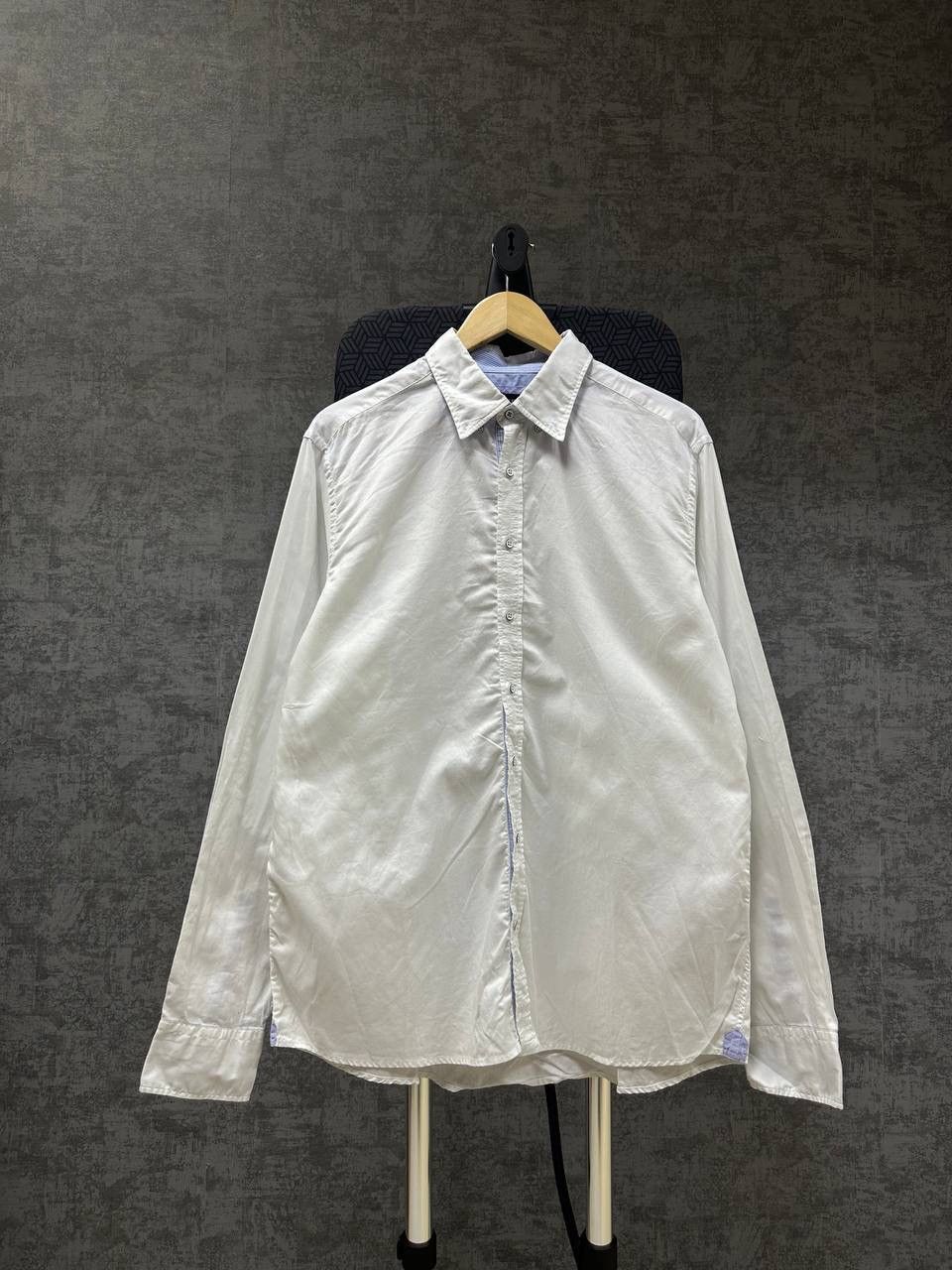 Hackett × Vintage Vintage Hackett London White Mens Shirt Size US XL / EU 56 / 4 - 2 Thumbnail
