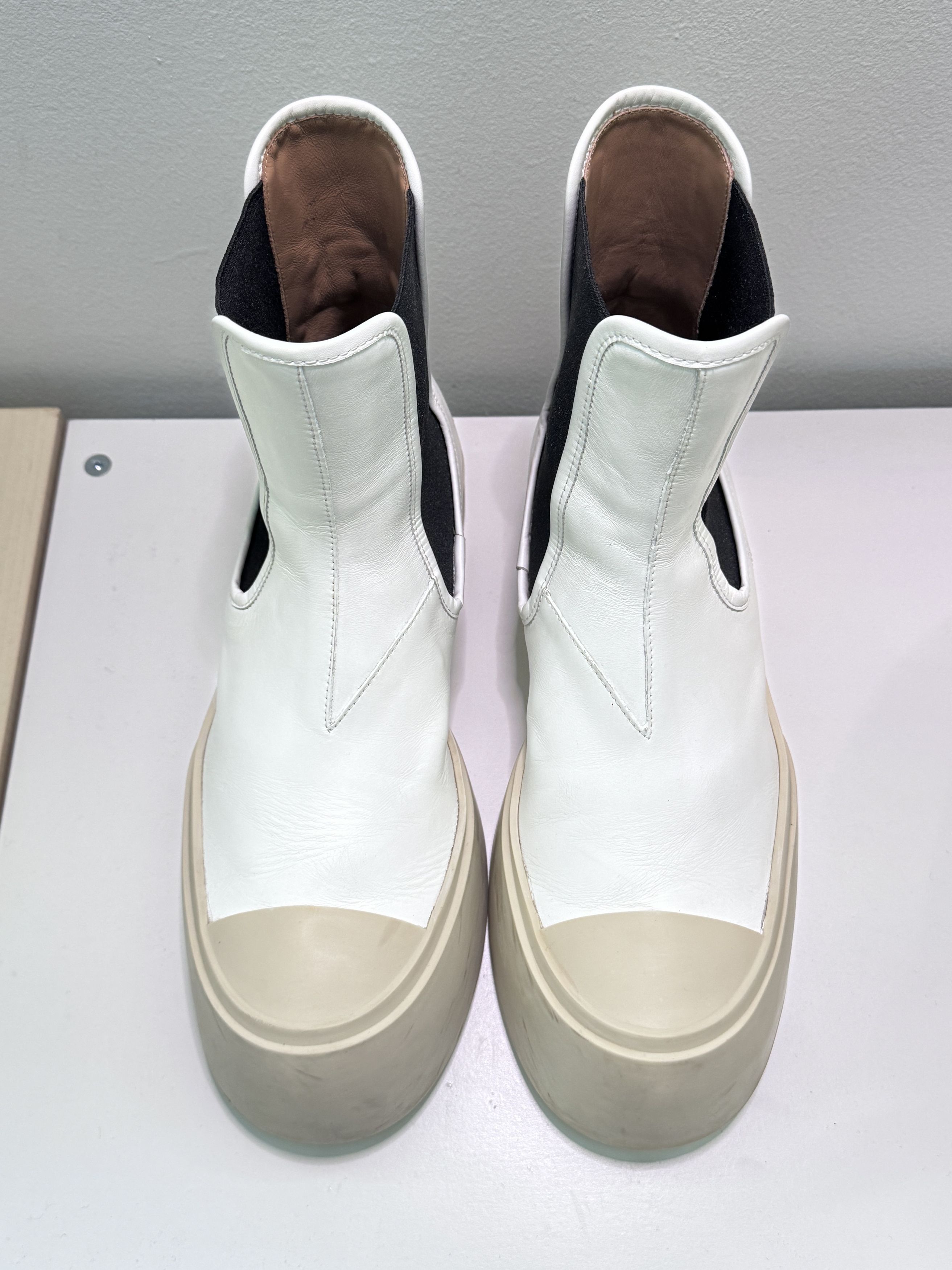 Marni Marni Pablo Chelsea Boots White Leather IT 41 Size US 11 / IT 41 - 2 Thumbnail