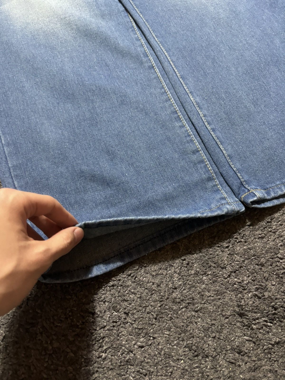 Jean × Vintage Vintage wide leg rare batman embroidered blue baggy jeans Size US 34 / EU 50 - 17 Thumbnail