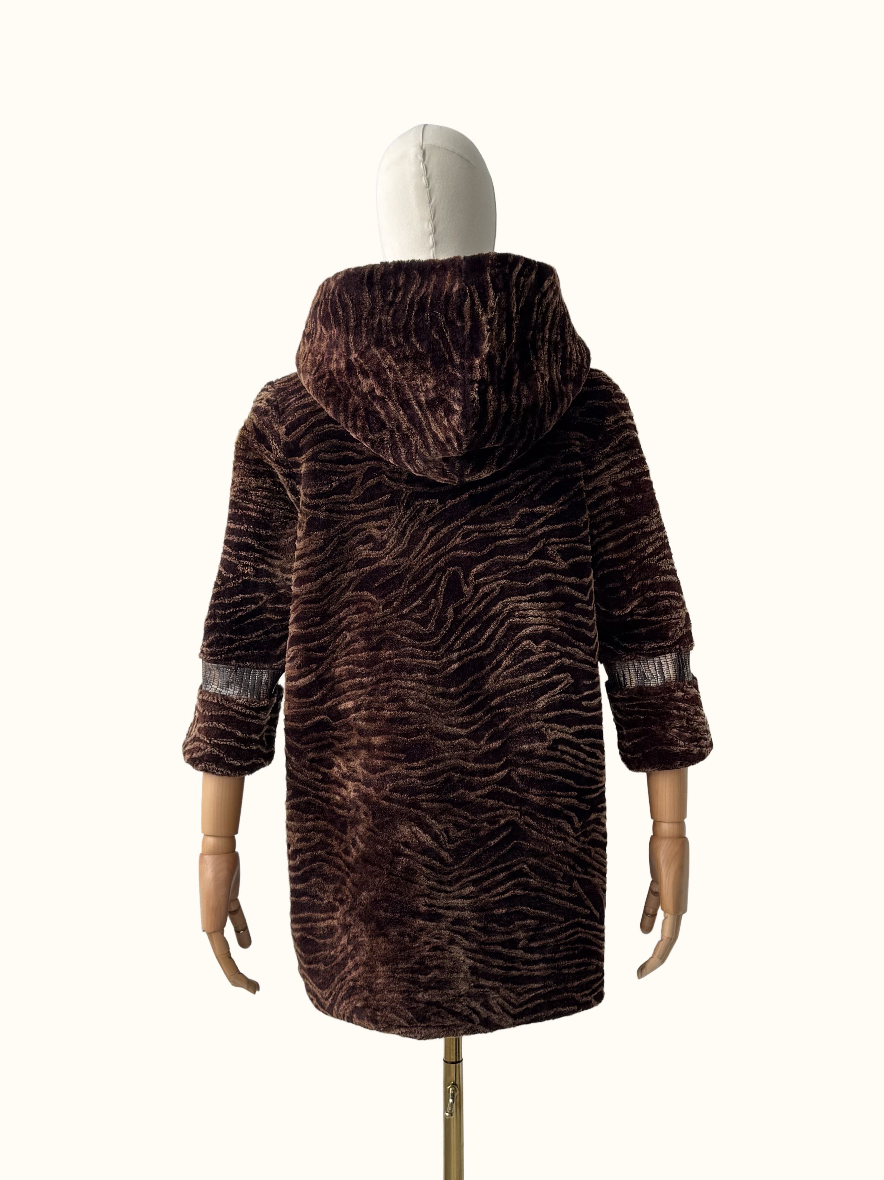 Vintage Vintage Real Sheepskin Hooded Coat(B409)E2D15 Size M / US 6-8 / IT 42-44 - 5 Thumbnail