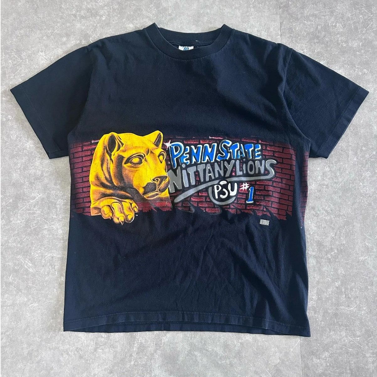Vintage 90s Vintage Penn State Black Wrap Around T Shirt Size L Size US L / EU 52-54 / 3 - 1 Thumbnail