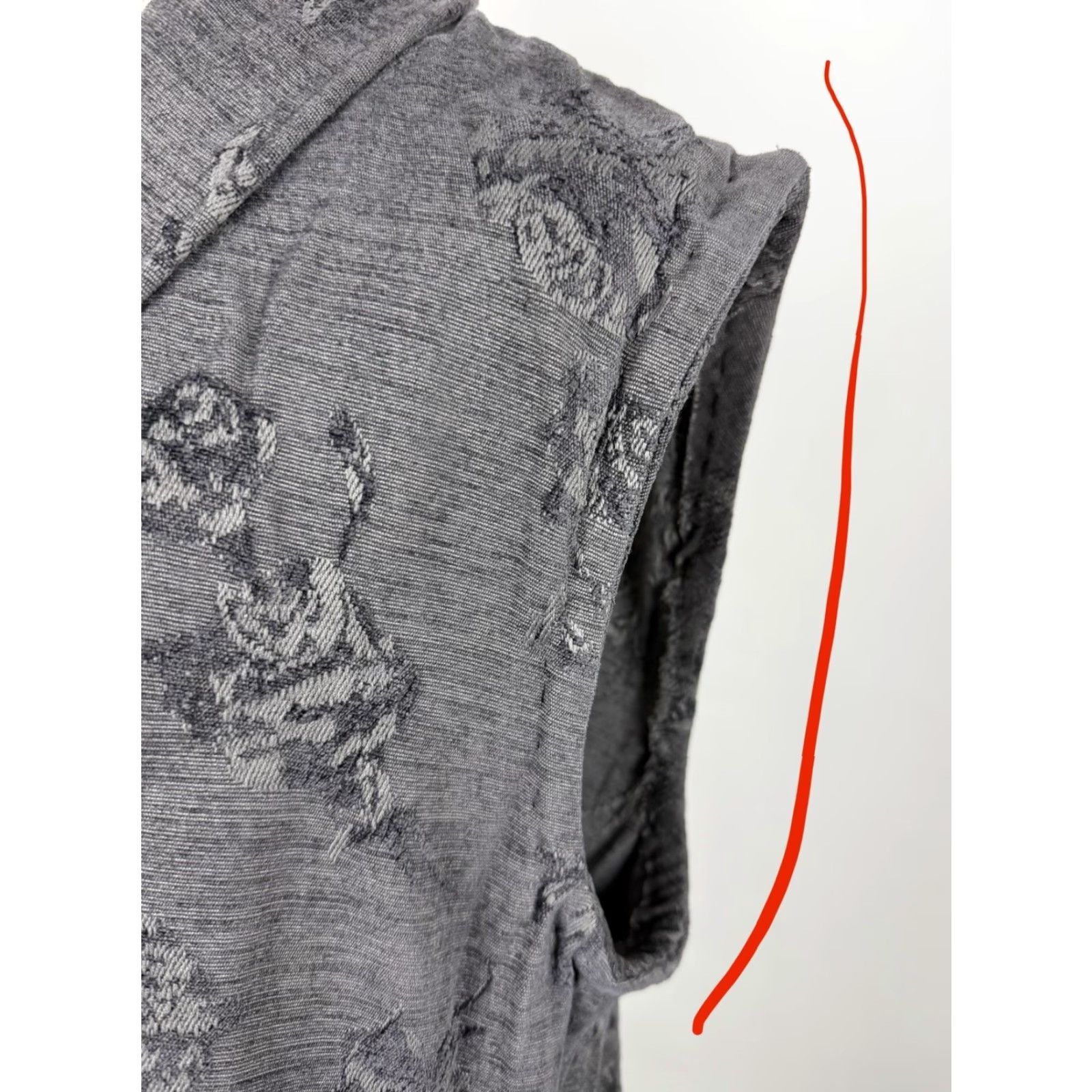 J. Jill J. Jill Vest Shirt Womens Large Tall Floral Boho Tapestry Knit Charcoal Gray 90s Partially Altered Sleeveless Bodice - AS IS Size L / US 10 / IT 46 - 6 Thumbnail