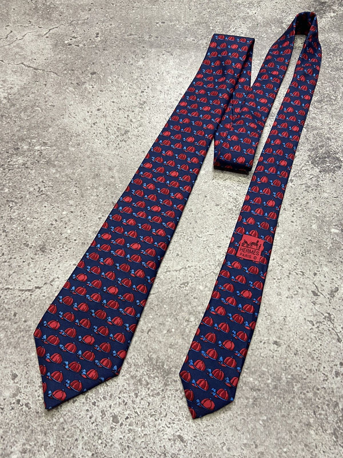 Hermes Hermes Silk Tie Jockey Cap print Size ONE SIZE - 1 Thumbnail