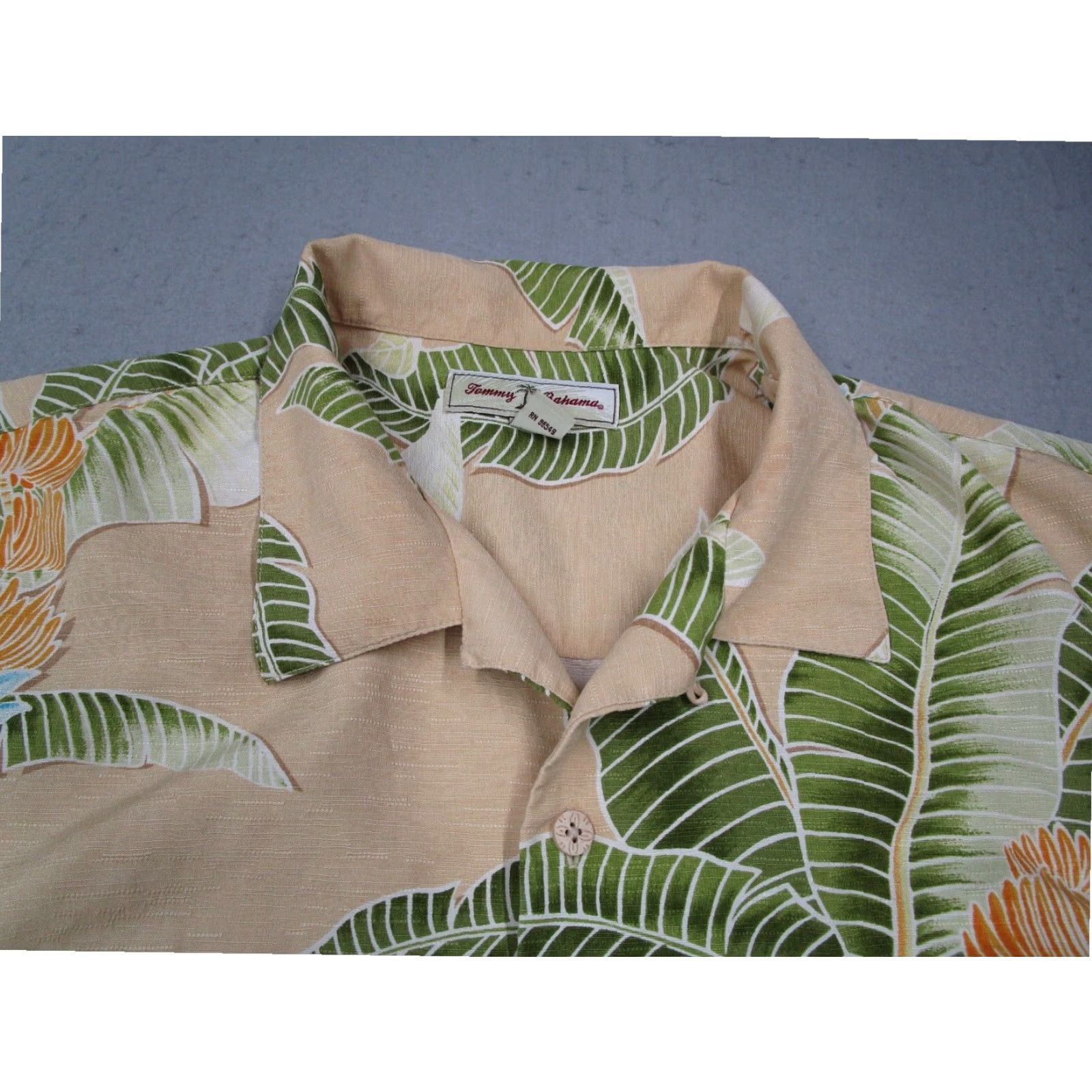 Tommy Bahama Tommy Bahama Mens Yellow Silk Hawaiian Button Up Short Sleeve Shirt Extra Large Size US XL / EU 56 / 4 - 3 Thumbnail