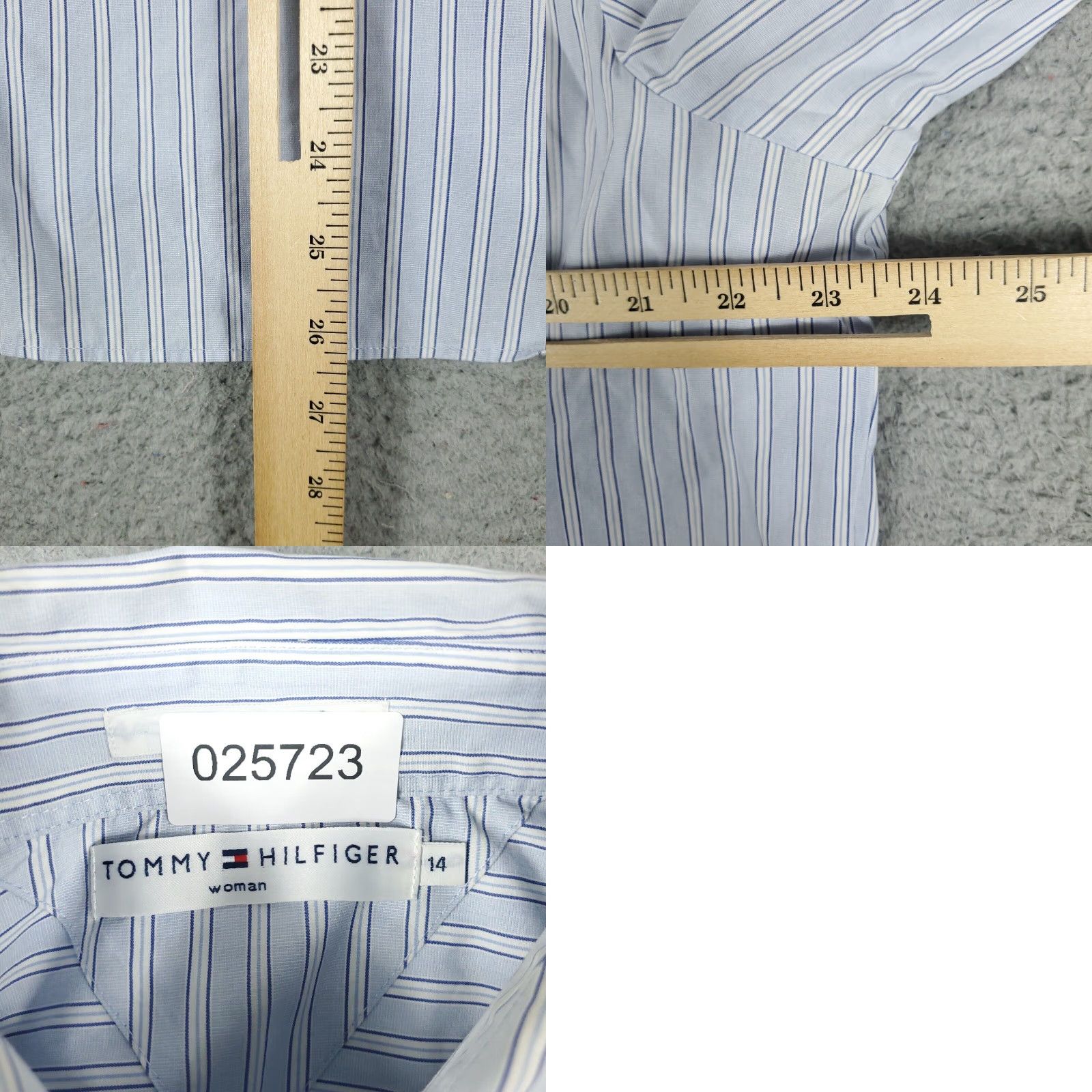 Tommy Hilfiger Tommy Hilfiger Women's Button-Up Shirt Size 14 Blue Striped Long Sleeve Casual Modern Preppy Size XL / US 12-14 / IT 48-50 - 8 Thumbnail