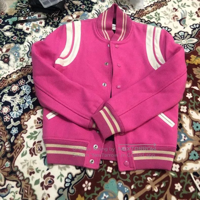 Saint Laurent Paris Saint Laurent Paris Pink patchwork baseball jacket. Size US XS / EU 42 / 0 - 2 Thumbnail