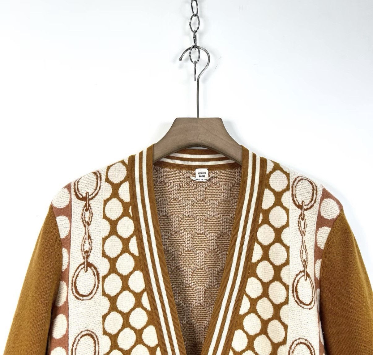 Hermes Hermes orange polka dot wool cardigan K12 Size XS / US 0-2 / IT 36-38 - 3 Thumbnail