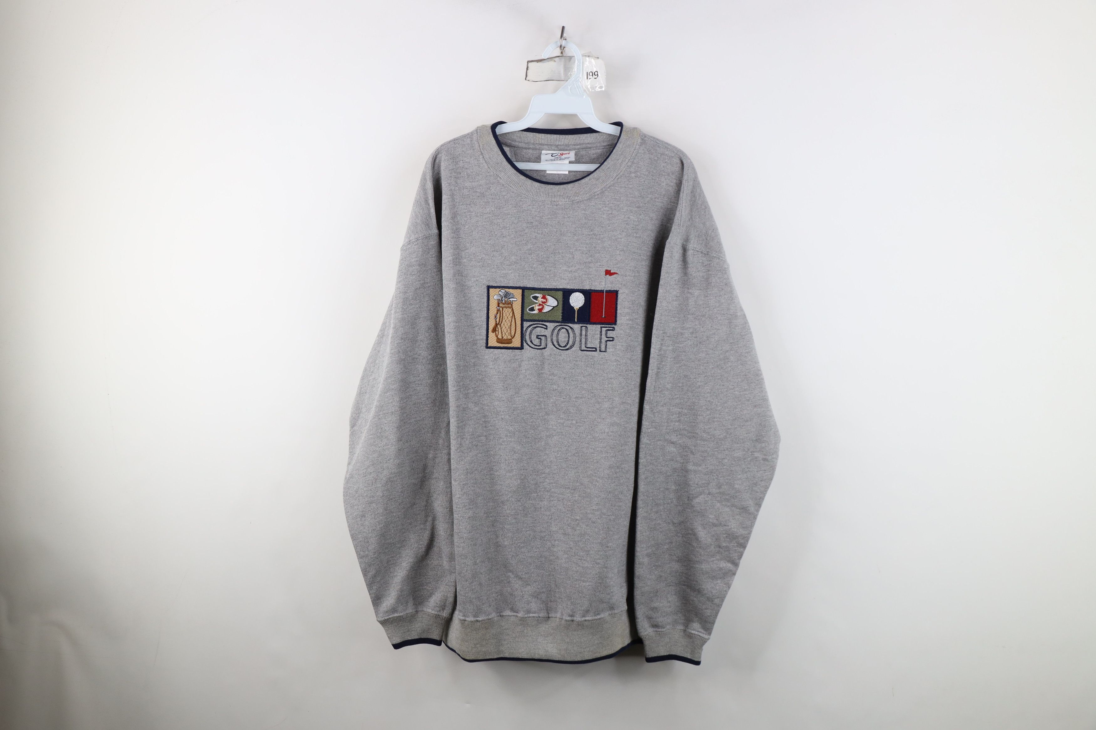 Vintage Vintage 90s Streetwear Golf Crewneck Sweatshirt Heather Gray Size US L / EU 52-54 / 3 - 1 Thumbnail