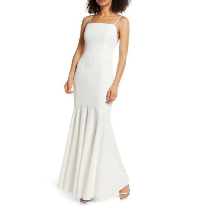 Elliatt Elliatt Collins Mermaid Gown Ivory Maxi Dress Size Large | Grailed