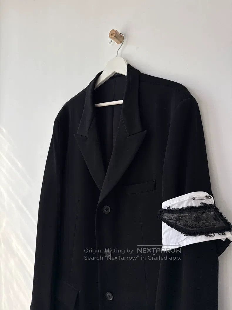 Yohji Yamamoto Yohji Yamamoto 20AW Show White Armband Wool Blazer jacket Size US L / EU 52-54 / 3 - 5 Thumbnail