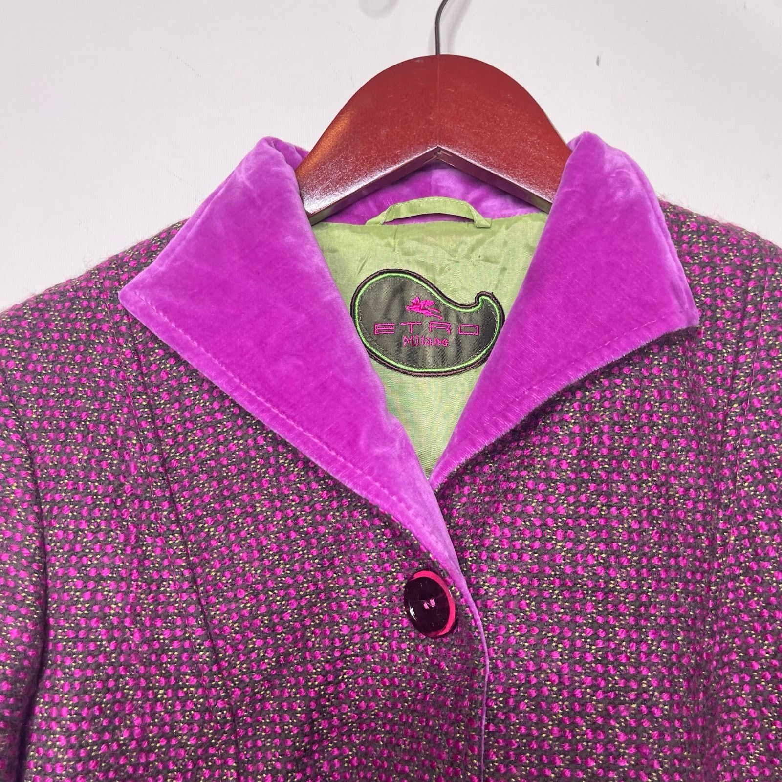 Etro Etro hot pink tweed button front blazer jacket sz 40 US 4 Size S / US 4 / IT 40 - 2 Thumbnail
