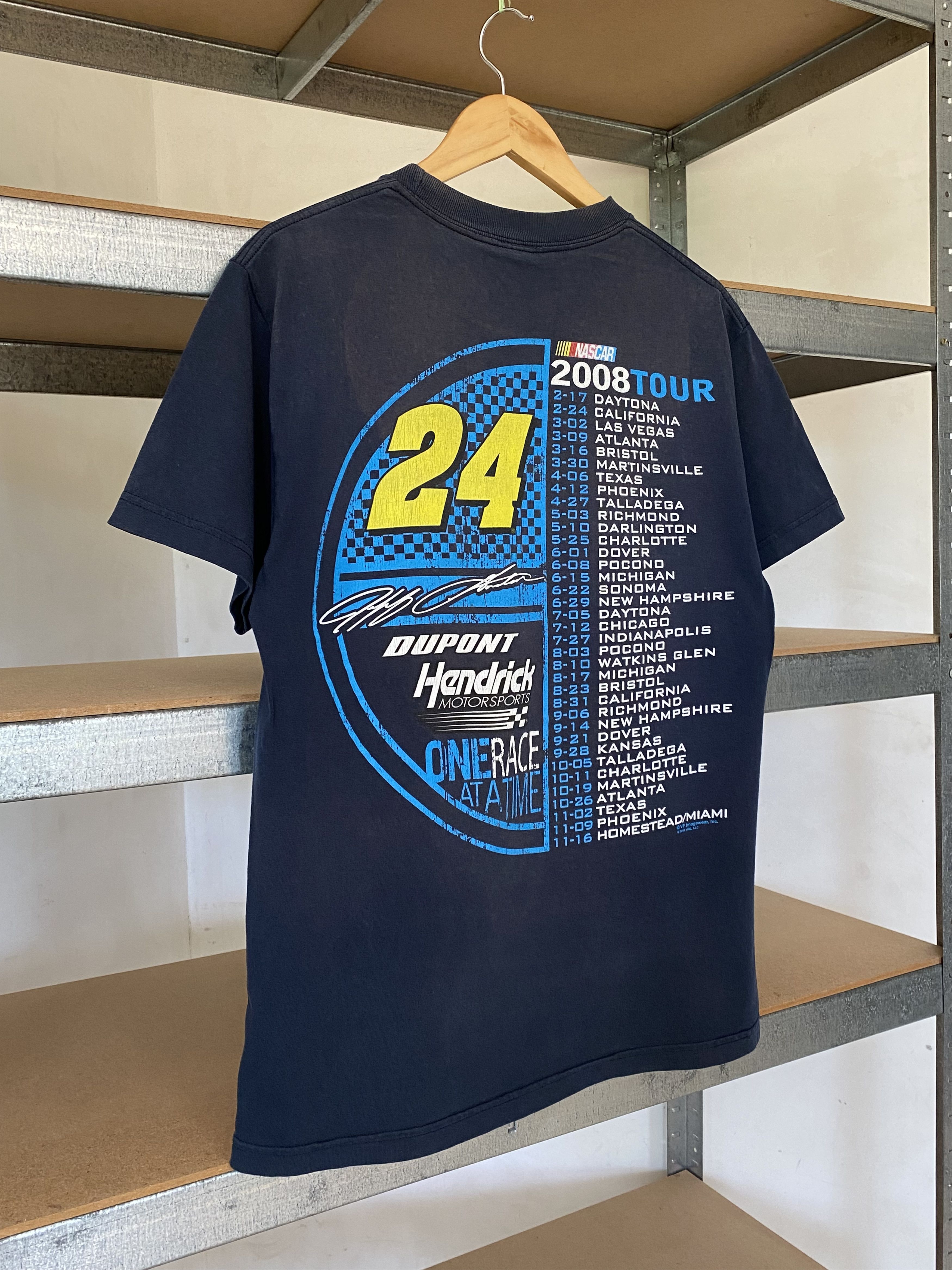 Vintage Jeff Gordon Nascar Vintage 2008 Tour One Race Racing T-shirt Size US M / EU 48-50 / 2 - 13 Thumbnail