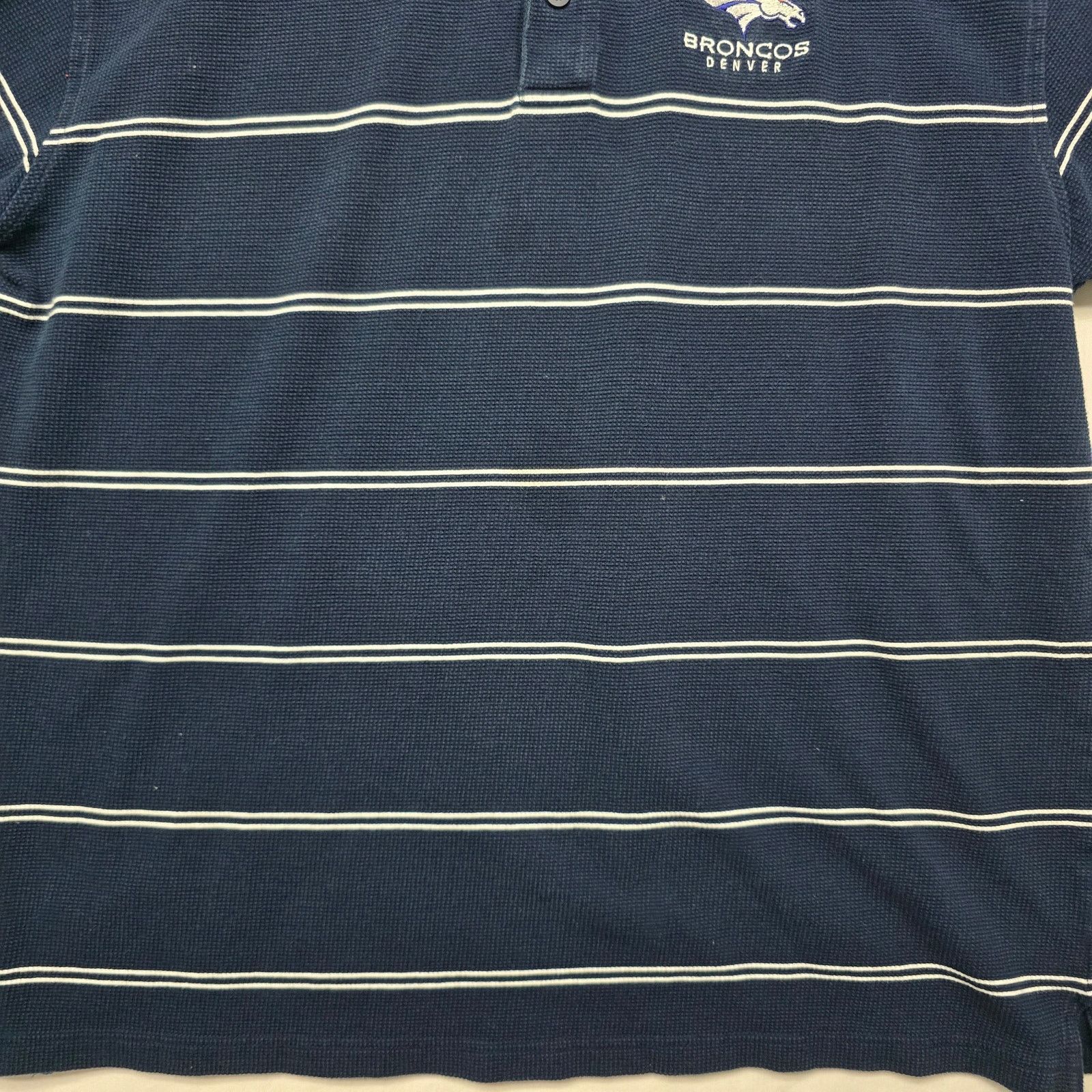 Vintage Vintage Denver Broncos Polo Blue XL Striped Football Shirt Size US XL / EU 56 / 4 - 4 Thumbnail