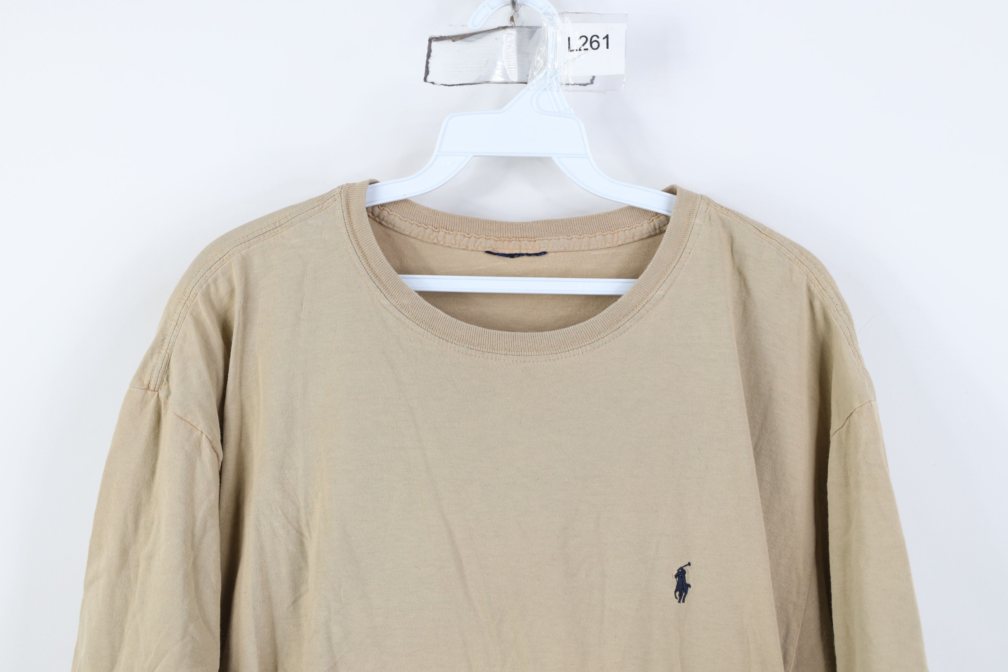 Ralph Lauren Vintage 90s Ralph Lauren Short Sleeve T-Shirt Beige Cotton Size US XL / EU 56 / 4 - 2 Thumbnail