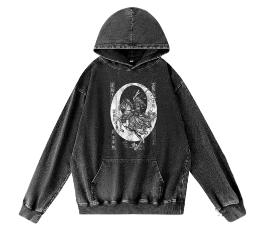 Other Vintage Goth Japanese General Warrior Print Washed Hoodies Size US S / EU 44-46 / 1 - 1 Thumbnail