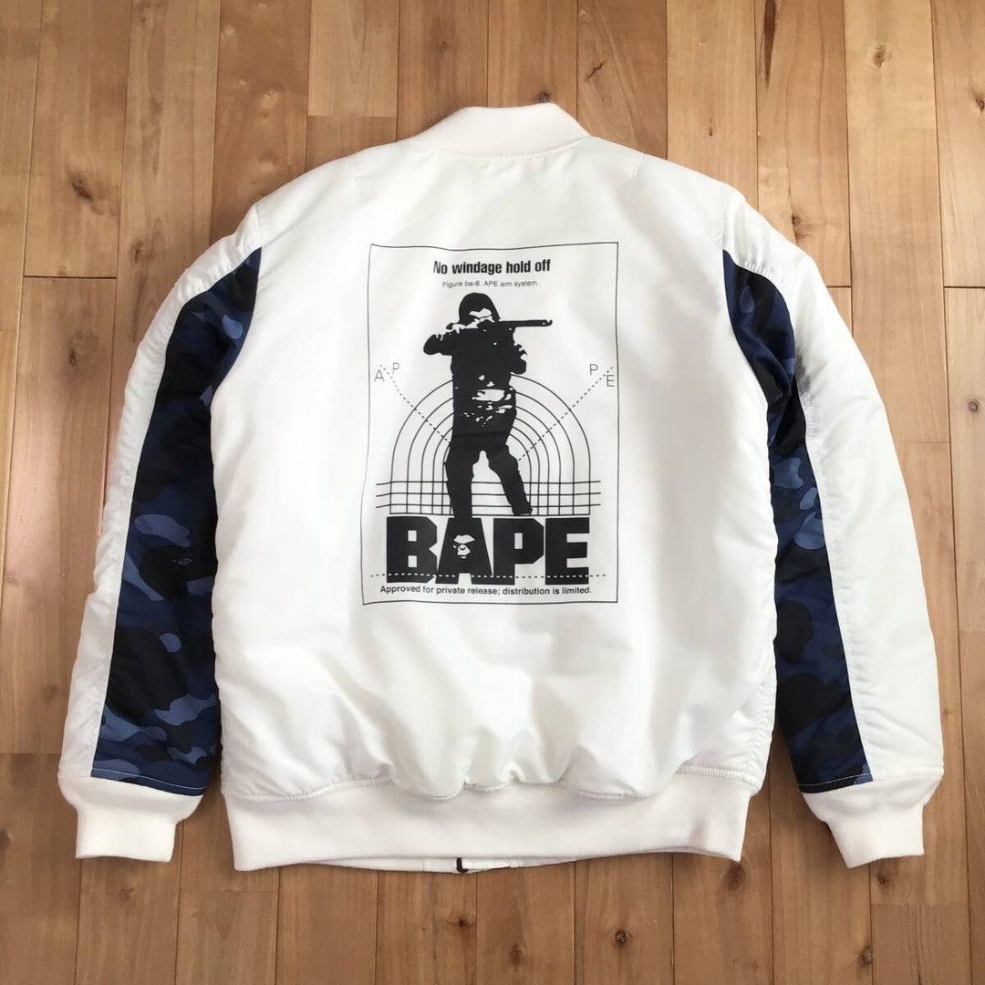 BAPE HUNTING MA-1 Bomber Jacket a bathing ape Blue camo