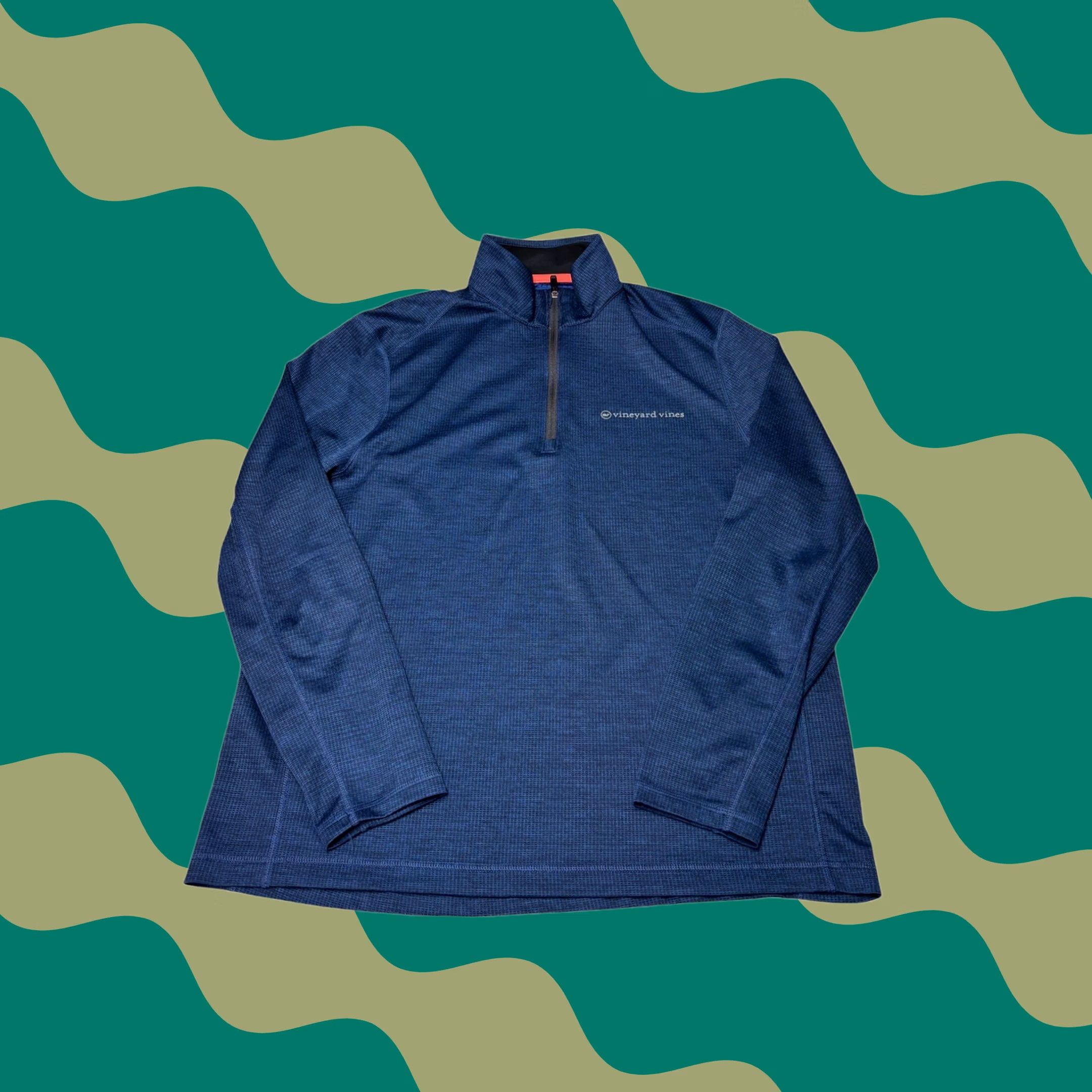 Vineyard Vines VINEYARD VINES Mens OTG On-The-Go Sankaty Quarter Zip Blue Pullover L Size US L / EU 52-54 / 3 - 1 Thumbnail