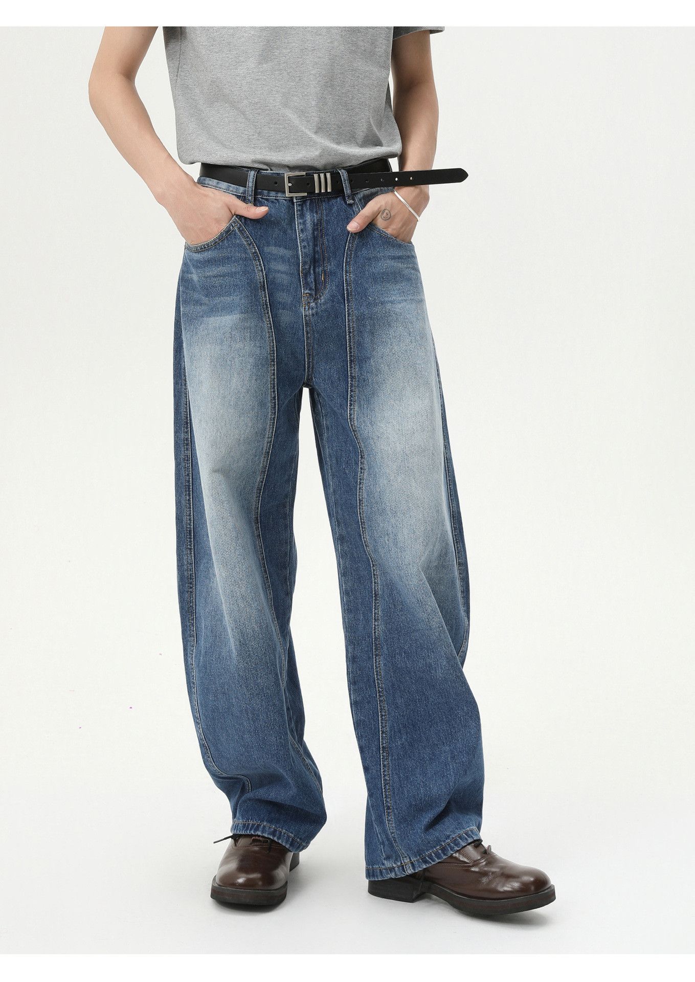 Japanese Brand Japanese vibe distressed casual loose washed curved jeans Size US 32 / EU 48 - 2 Thumbnail