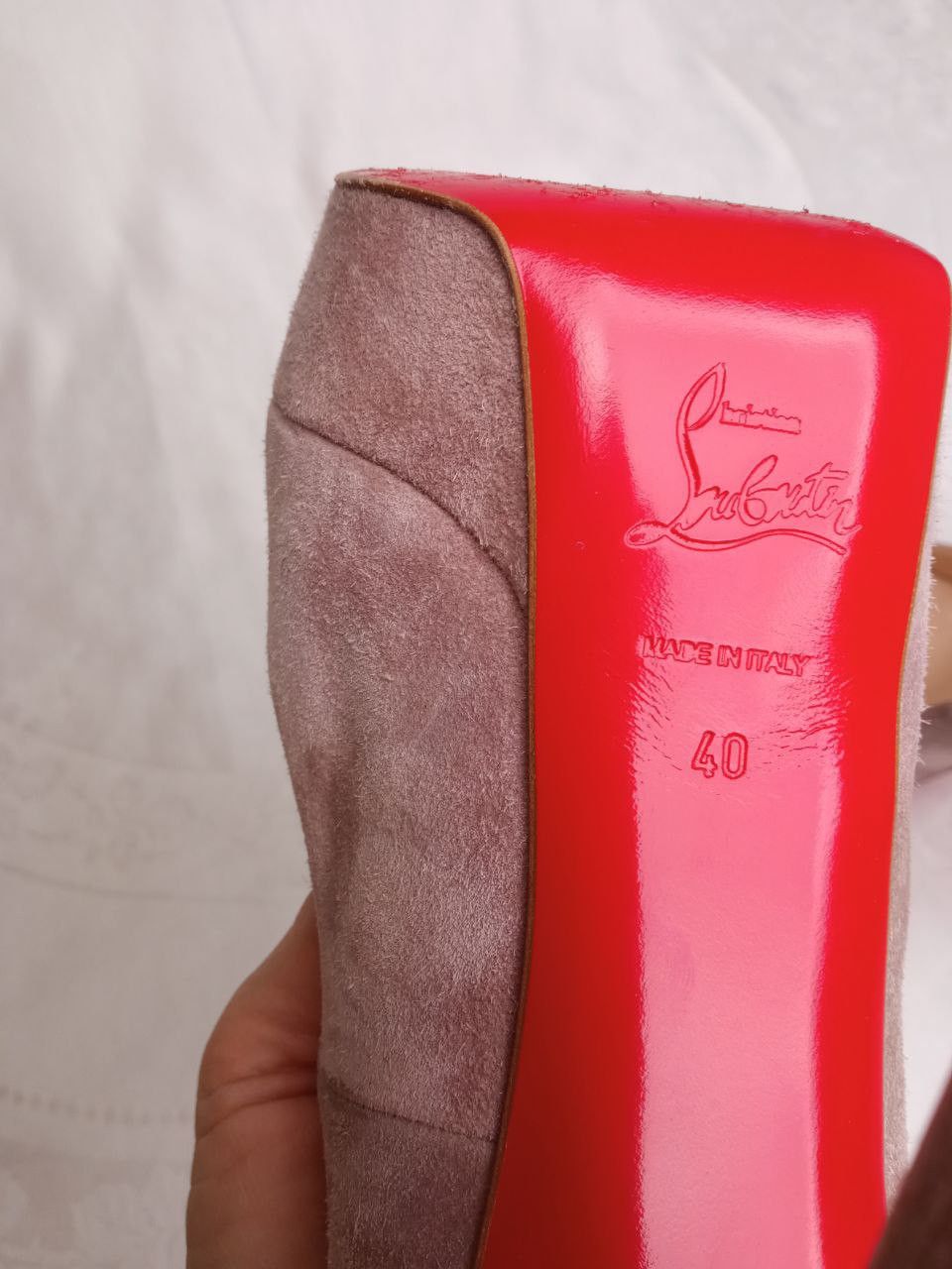 Christian Louboutin Bianca blush suede 140 heel platform pumps Size US 10 / IT 40 - 7 Thumbnail