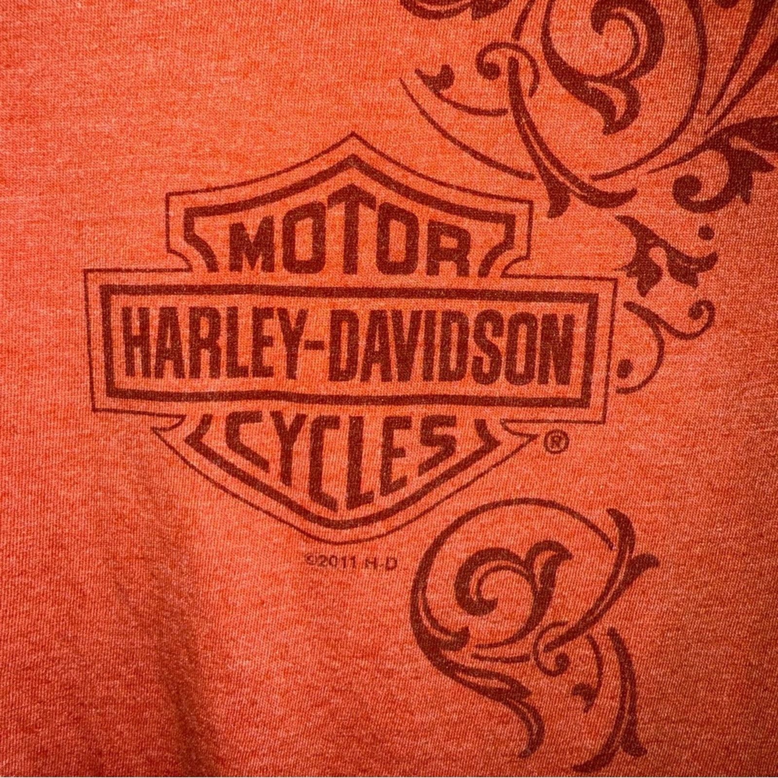 Harley Davidson Harley-Davidson Women's Orange Graphic Tee Size M / US 6-8 / IT 42-44 - 4 Thumbnail