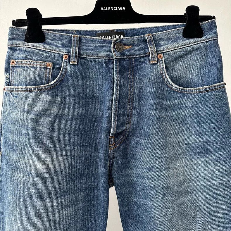 Balenciaga Balenciaga SS22 Legs Broken Washed Old Denim Pants 2502-Nex Size US 30 / EU 46 - 3 Thumbnail