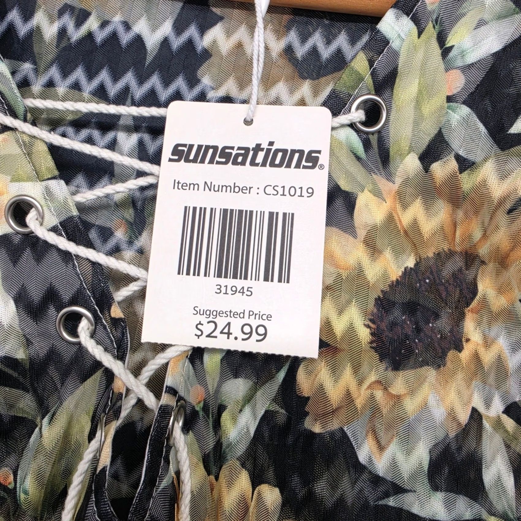 Vintage VINTAGE Sunsations Kimono Poncho Beach Cover Up Womens OS Floral Sunflower NEW Size ONE SIZE - 4 Thumbnail