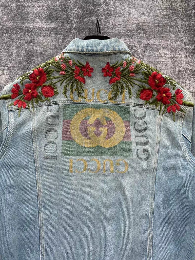 Gucci Gucci Floral embroidery, old, back square, denim jacket Size US S / EU 44-46 / 1 - 4 Thumbnail