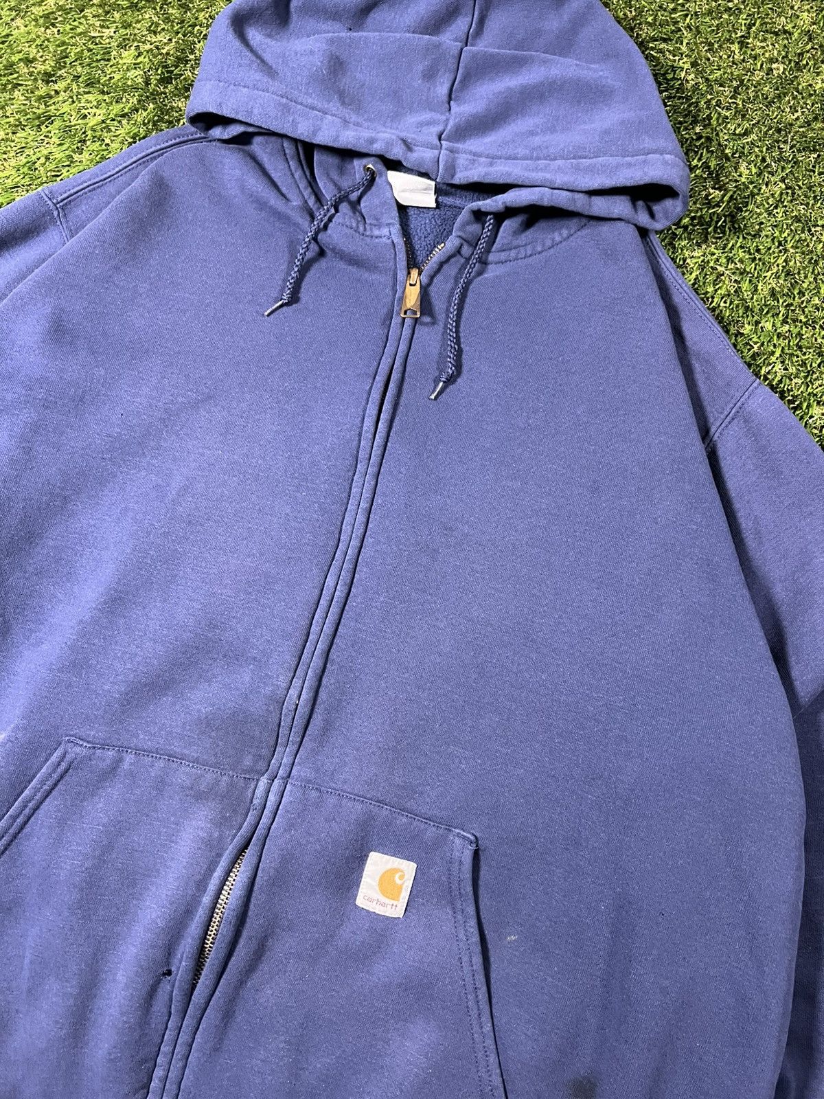 Carhartt Vintage 90s Carhartt Boxy Faded Fall Navy Sweatshirt Jacket Size US XXL / EU 58 / 5 - 2 Thumbnail
