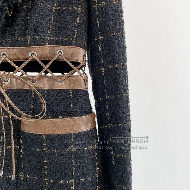 Chanel Black zongzi waist strap jacket