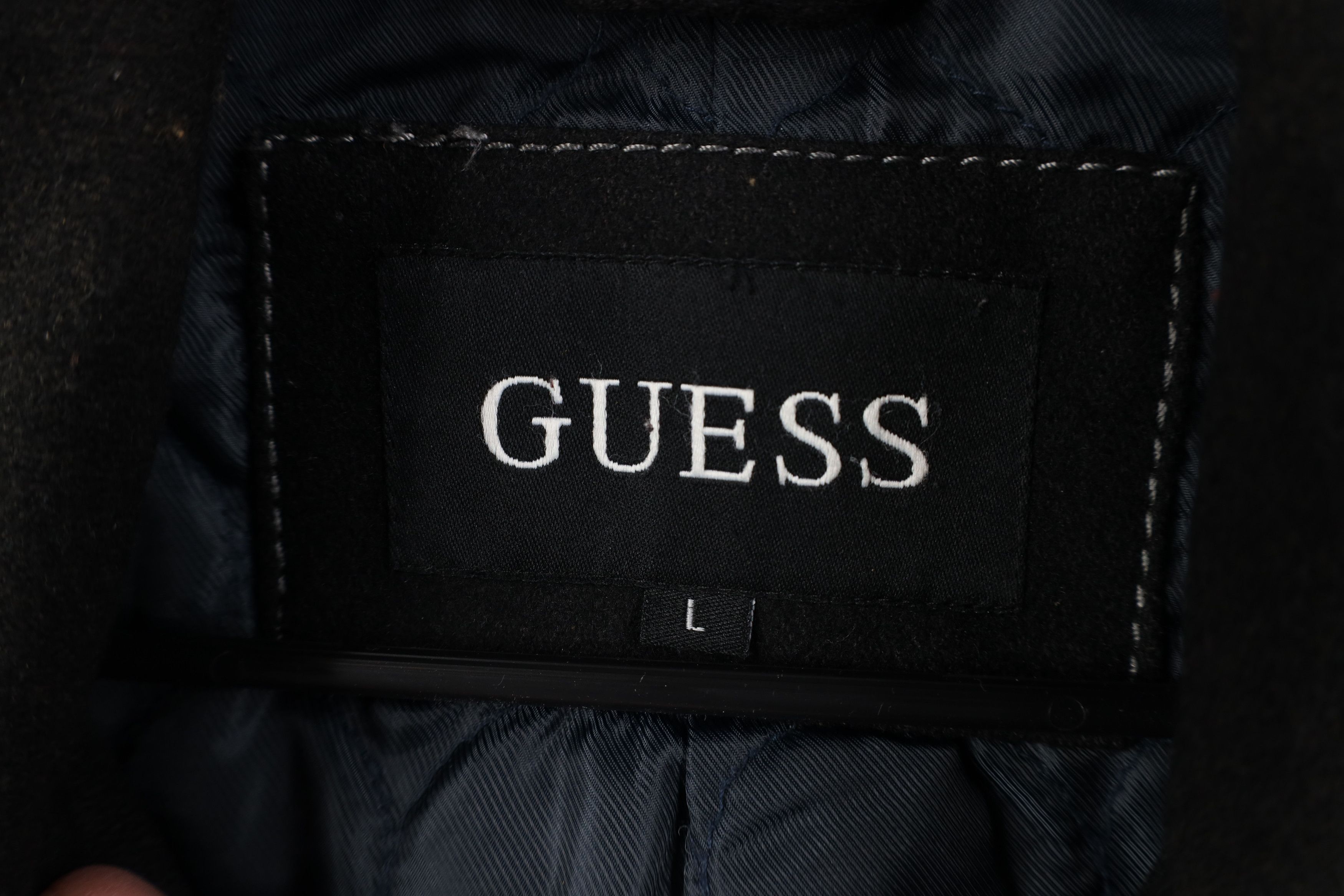 Guess Vintage Y2K Guess Wool Blend Button Peacoat Jacket Black Size US L / EU 52-54 / 3 - 9 Thumbnail