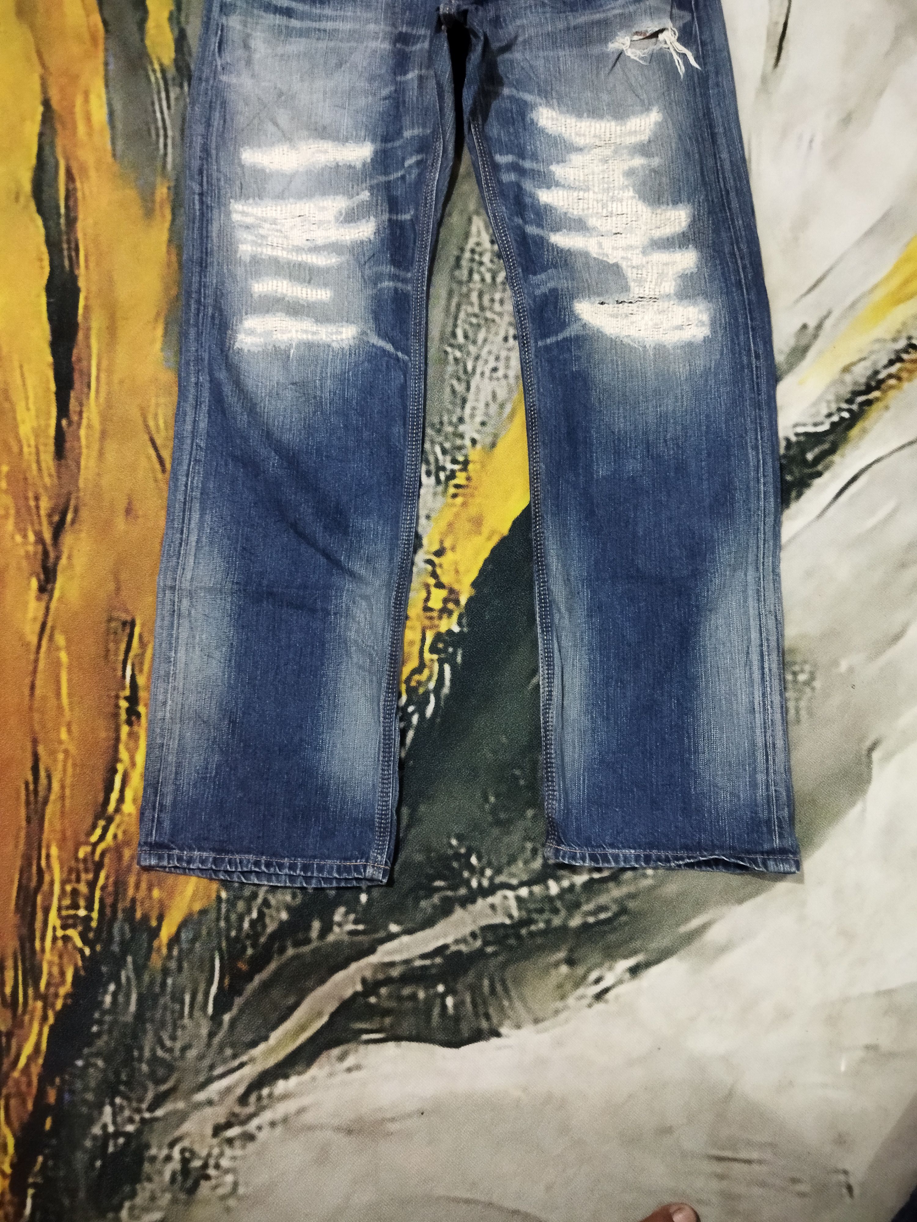 Edwin VINTAGE EDWIN 444XVS DISTRESSED FADED BLUE JEANS PANTS Size US 33 - 3 Thumbnail