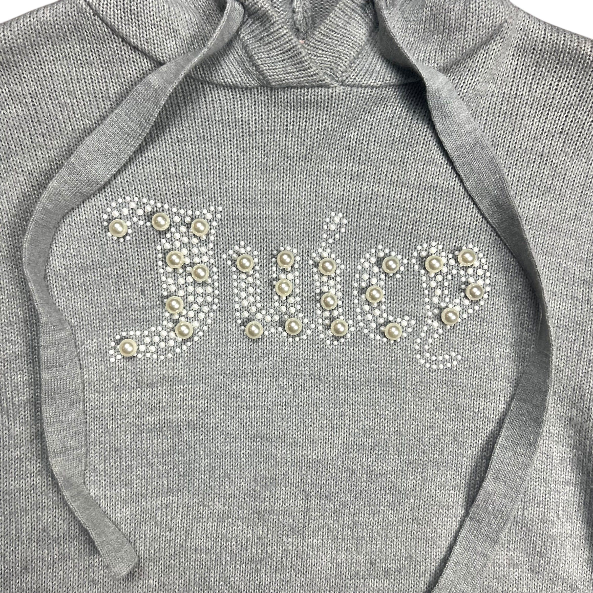 Juicy Couture Juicy Couture Cozy Heather Grey Pearl Trimmed Hoodie - S Size S / US 4 / IT 40 - 3 Thumbnail