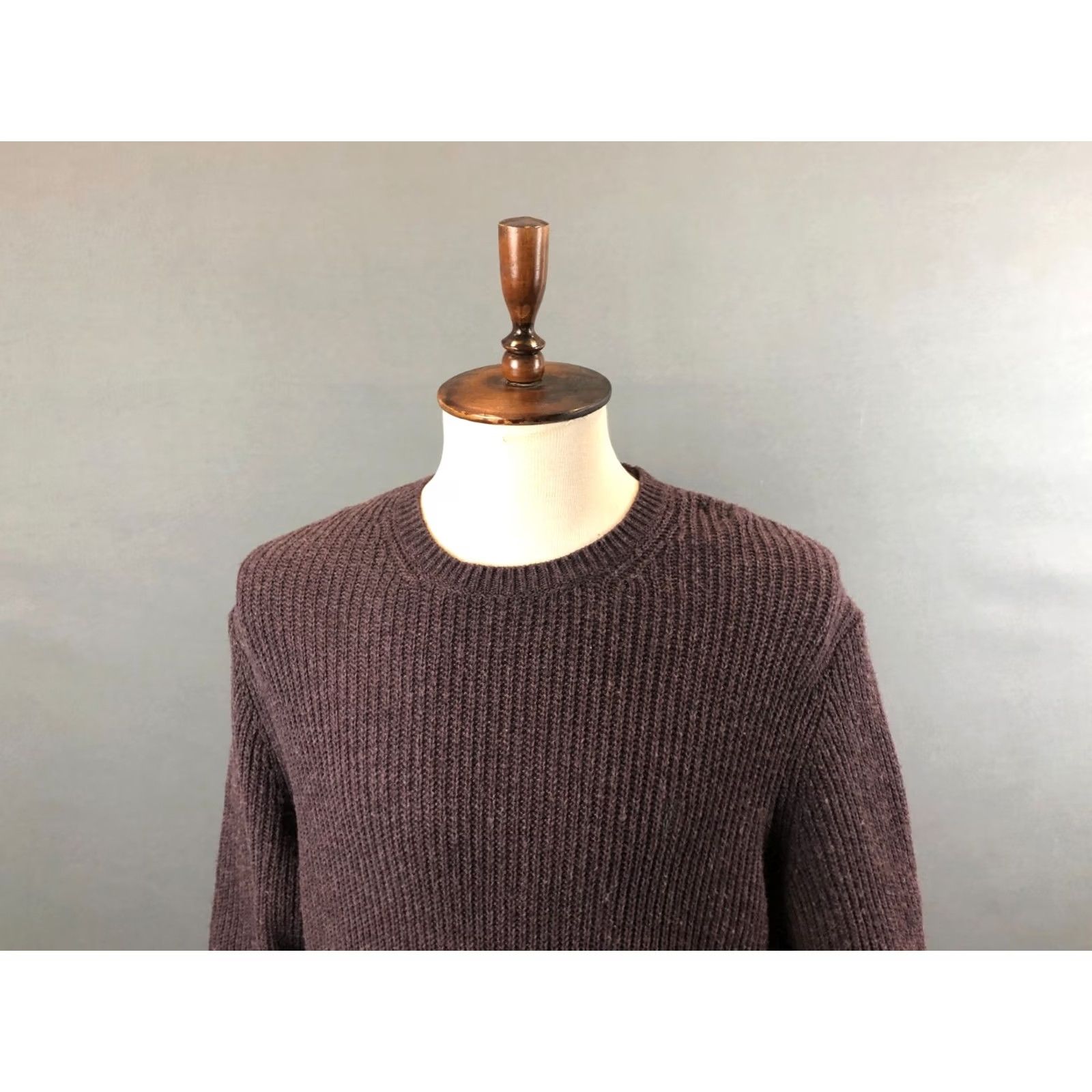 Allsaints AllSaints Pullover Sweater Crew Neck L Dark Purple Wool Blend Men's Size US L / EU 52-54 / 3 - 5 Thumbnail