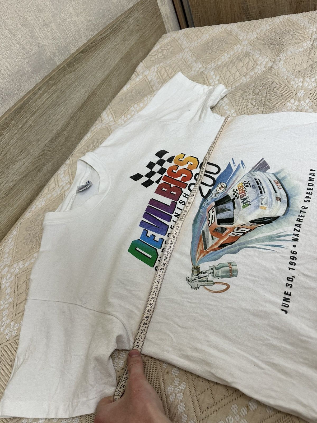 NASCAR 🔥 1996 Devilbiss 200 Superfinish Nascar Lost Race T Shirt Size US L / EU 52-54 / 3 - 11 Thumbnail
